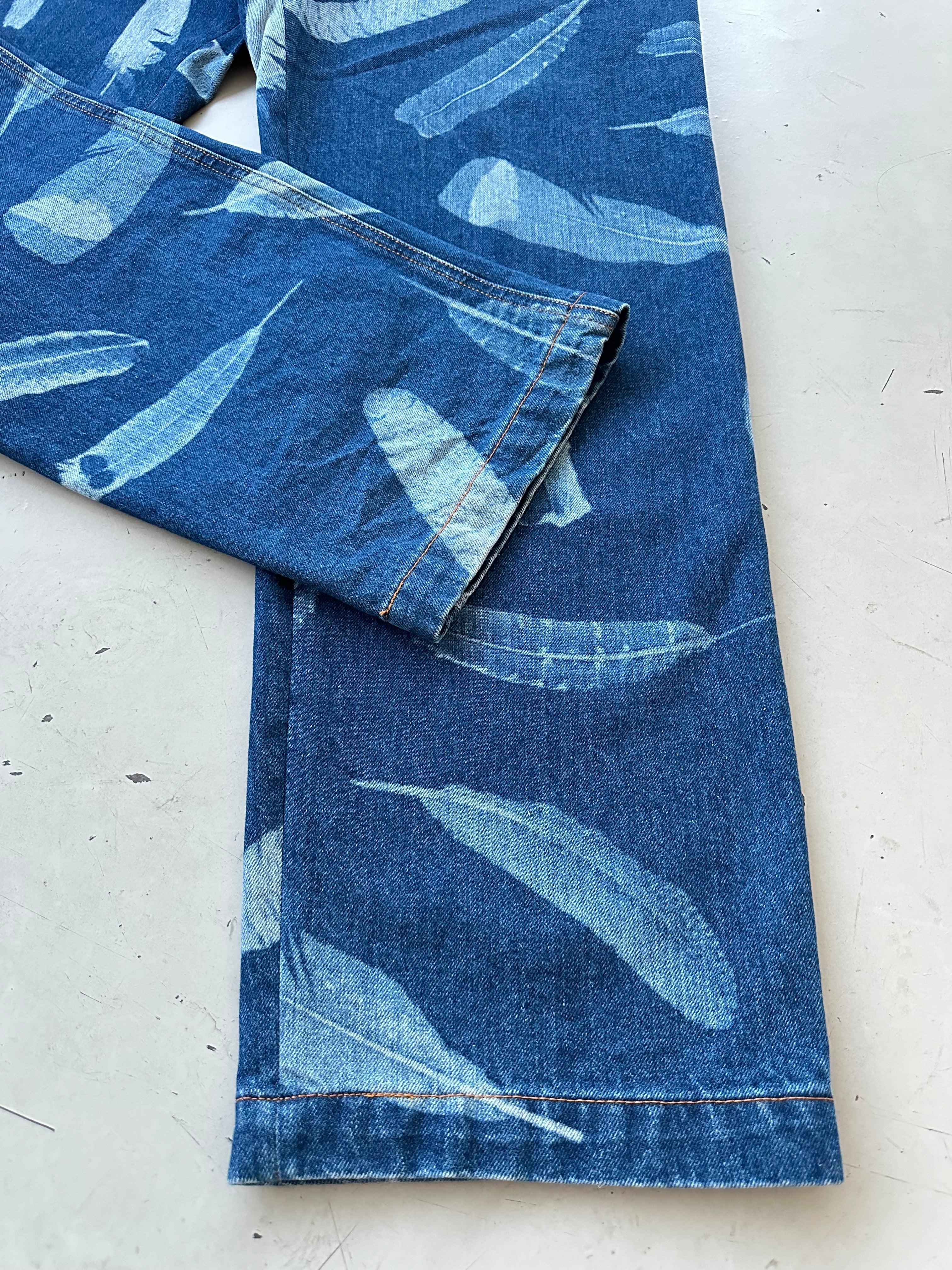 Feather Pattern Jeans