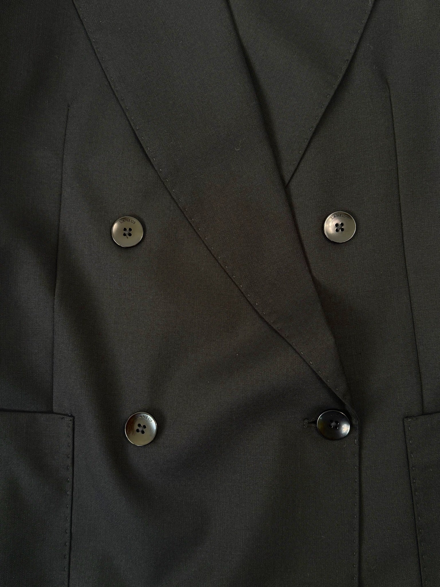 Blazer Doppiopetto Nero Con Rever A Lancia