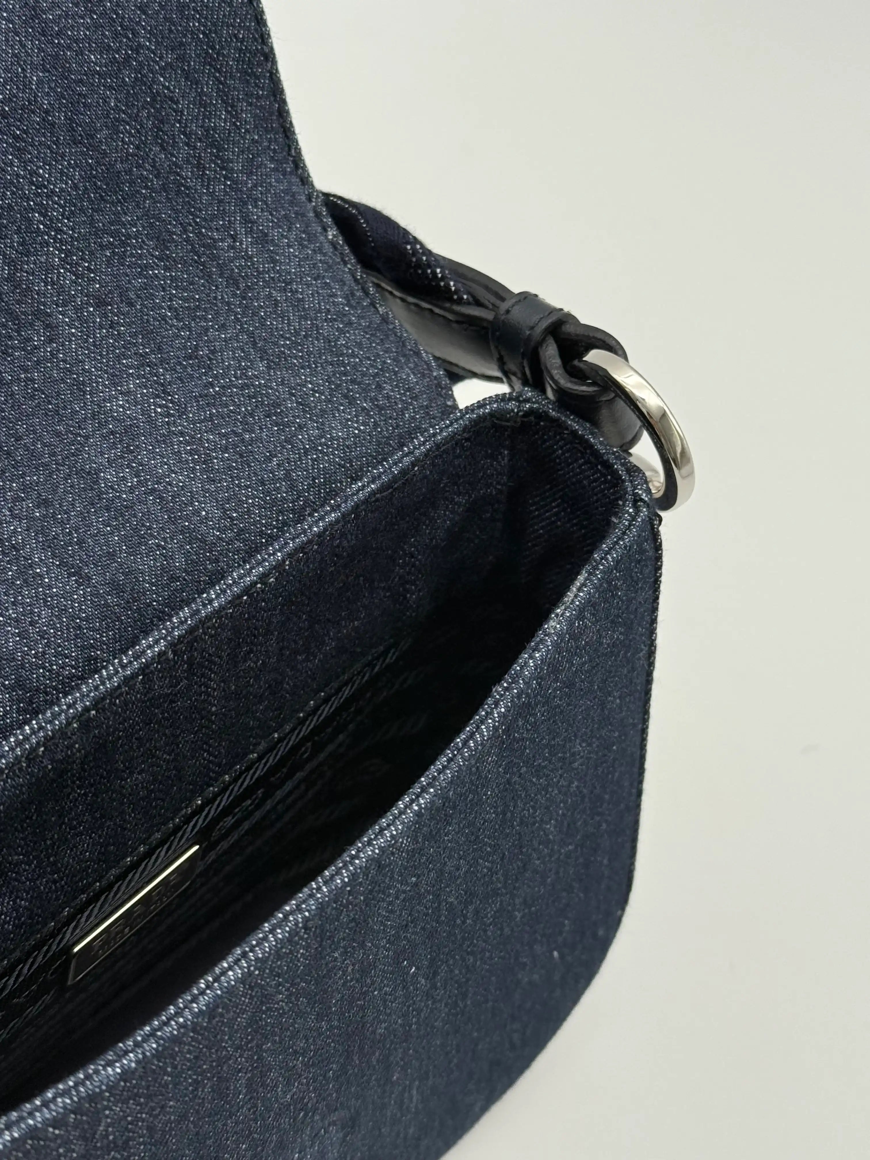 Borsa A Tracolla In Denim Blu