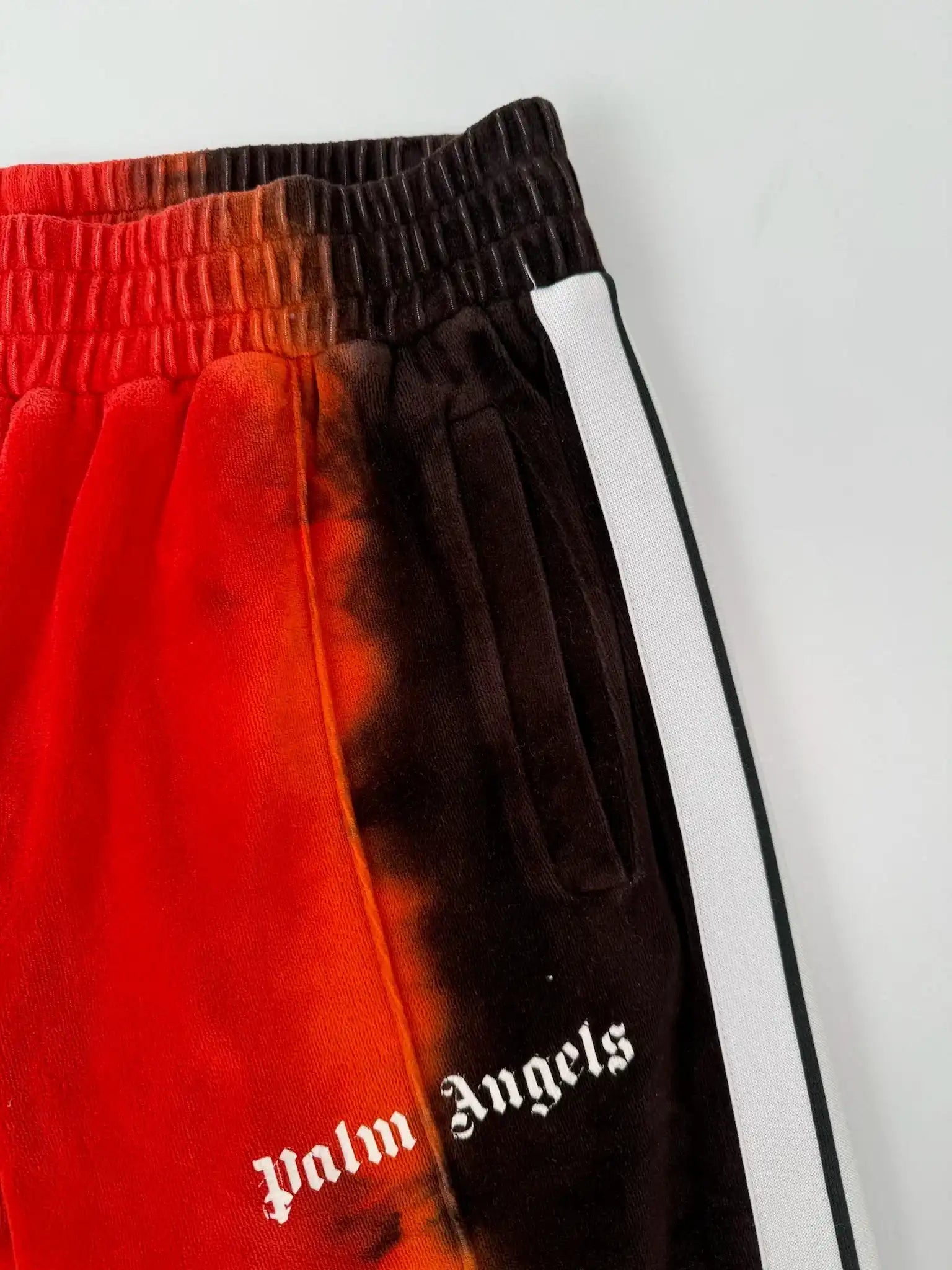 Pantaloni Tie Dye In Velluto Con Banda Laterale