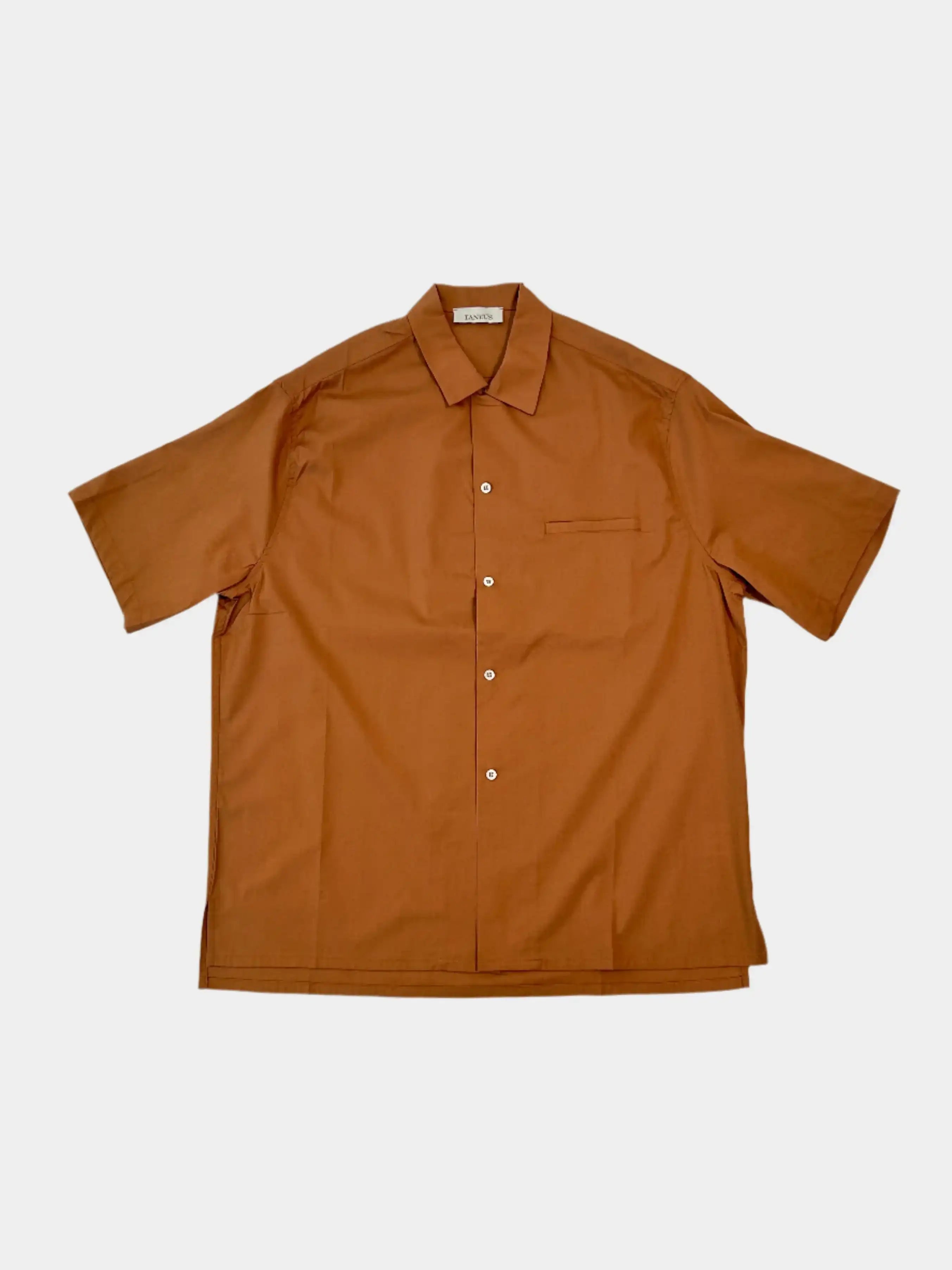 Laneus, camicia tabacco, camicia uomo, camicia estiva, camicia maniche corte, made in Italy