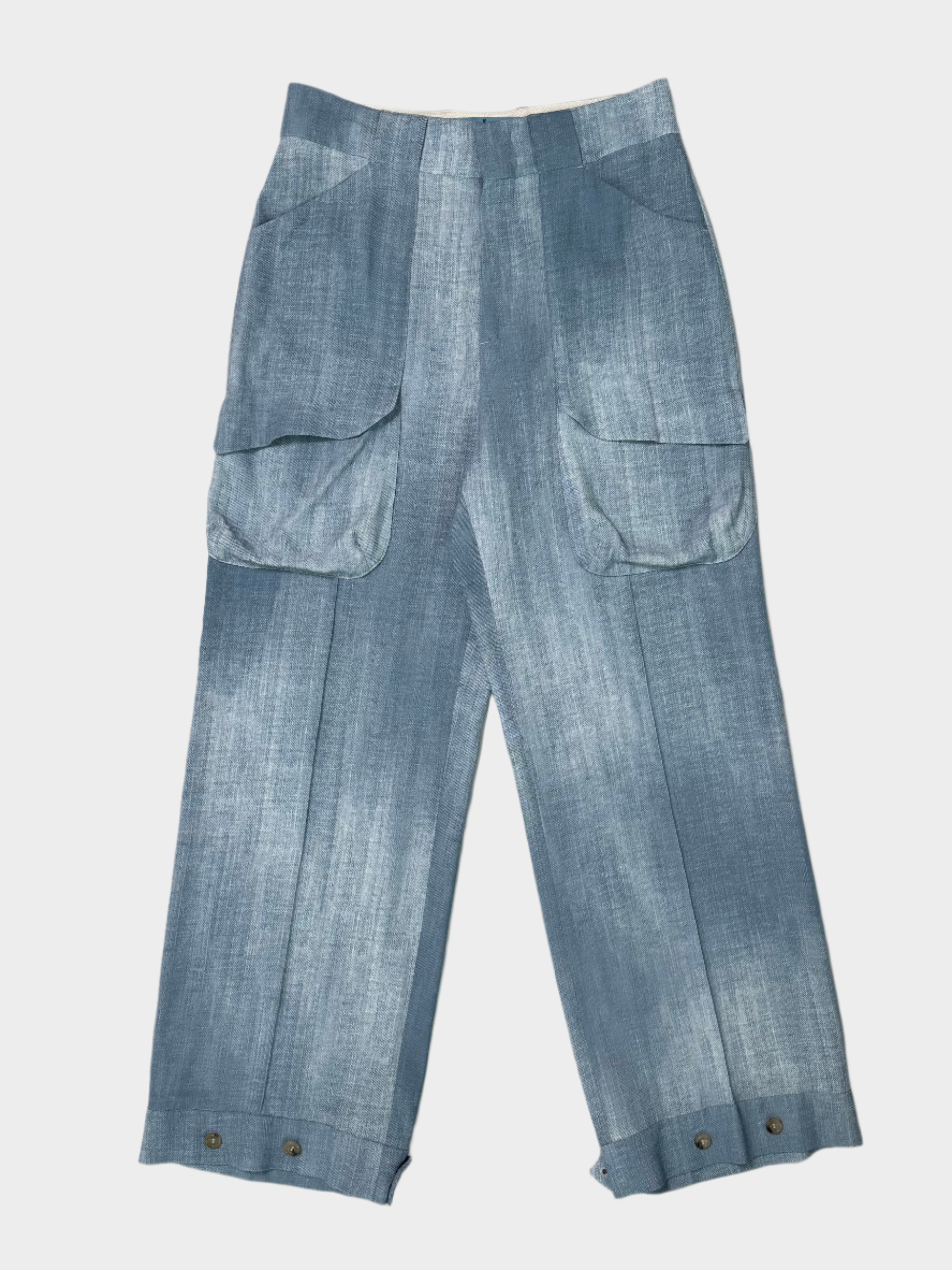 Denim Effect Cargo Trousers