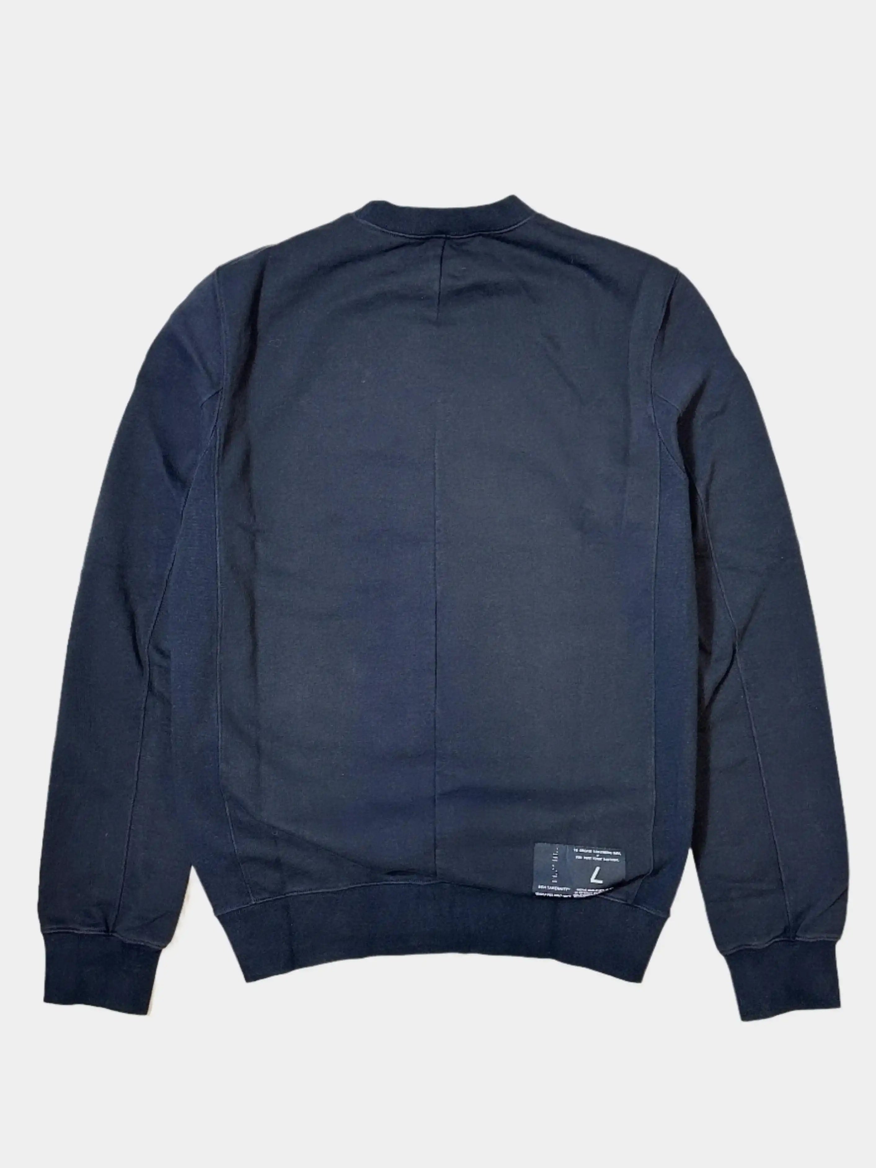 Black Sweatshirt With Logo Printed On The Chest