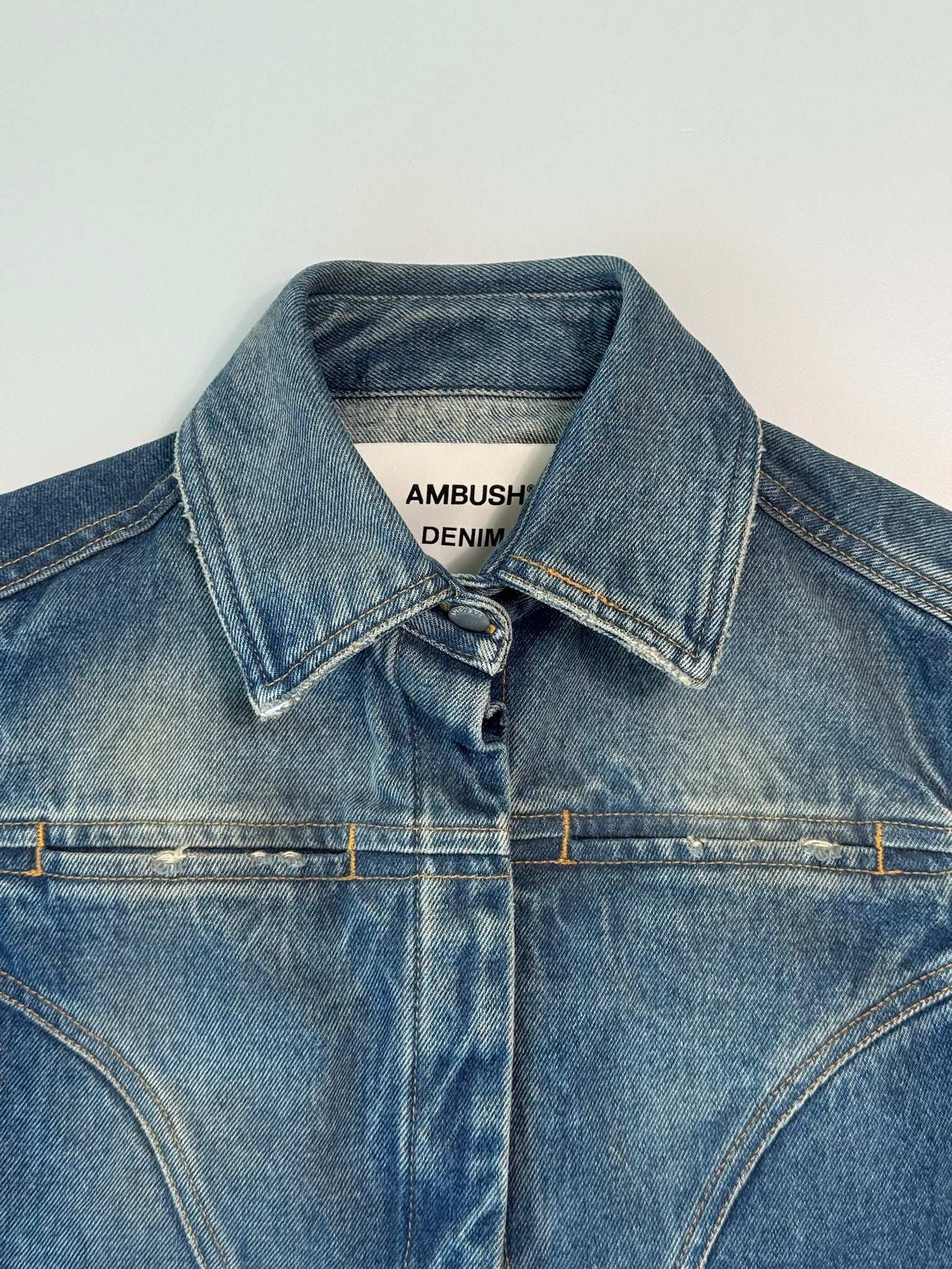 Top In Denim Blu Senza Maniche