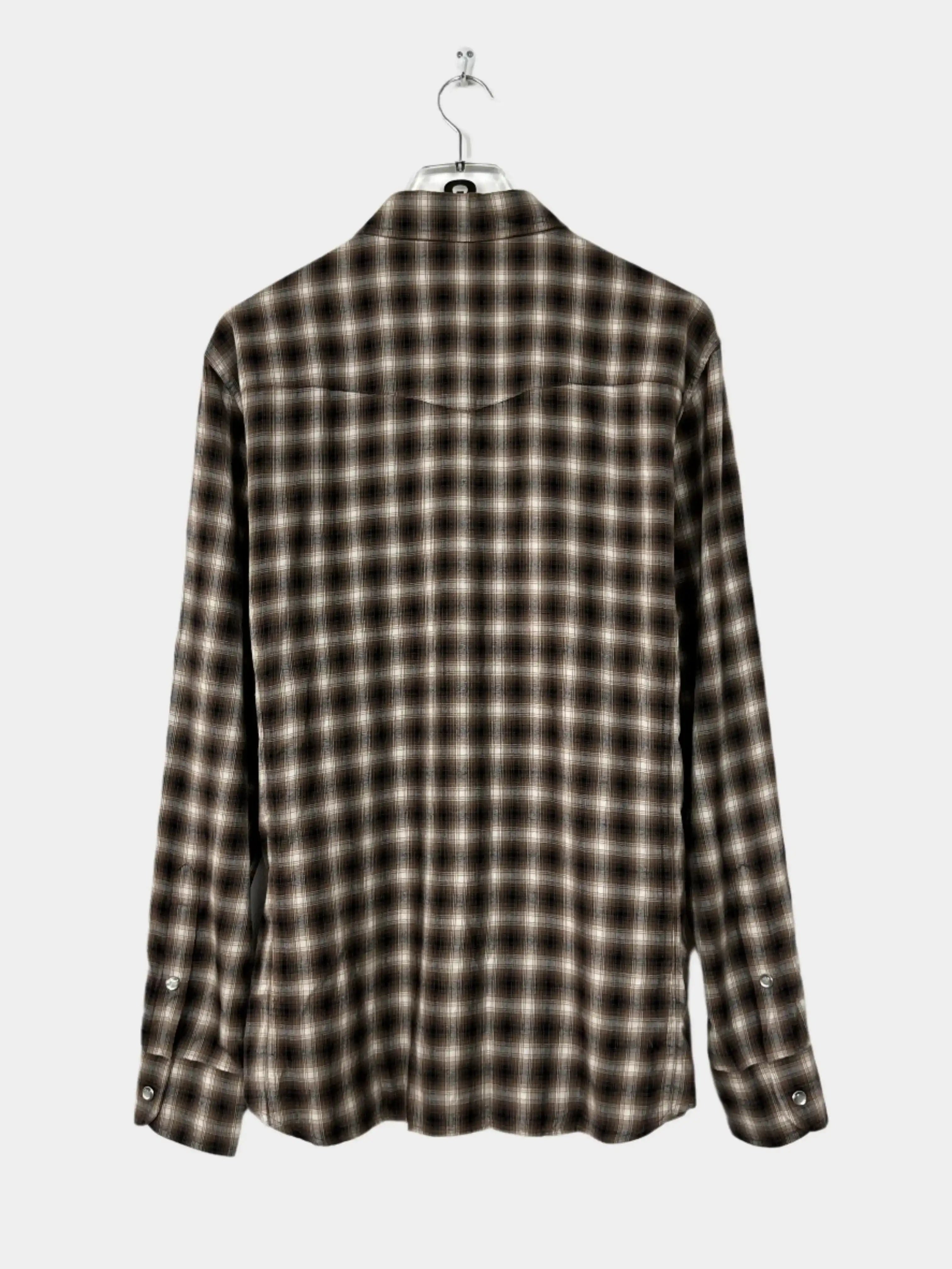 Camicia Marrone con Tasche Frontali con Patta e Bottoni
