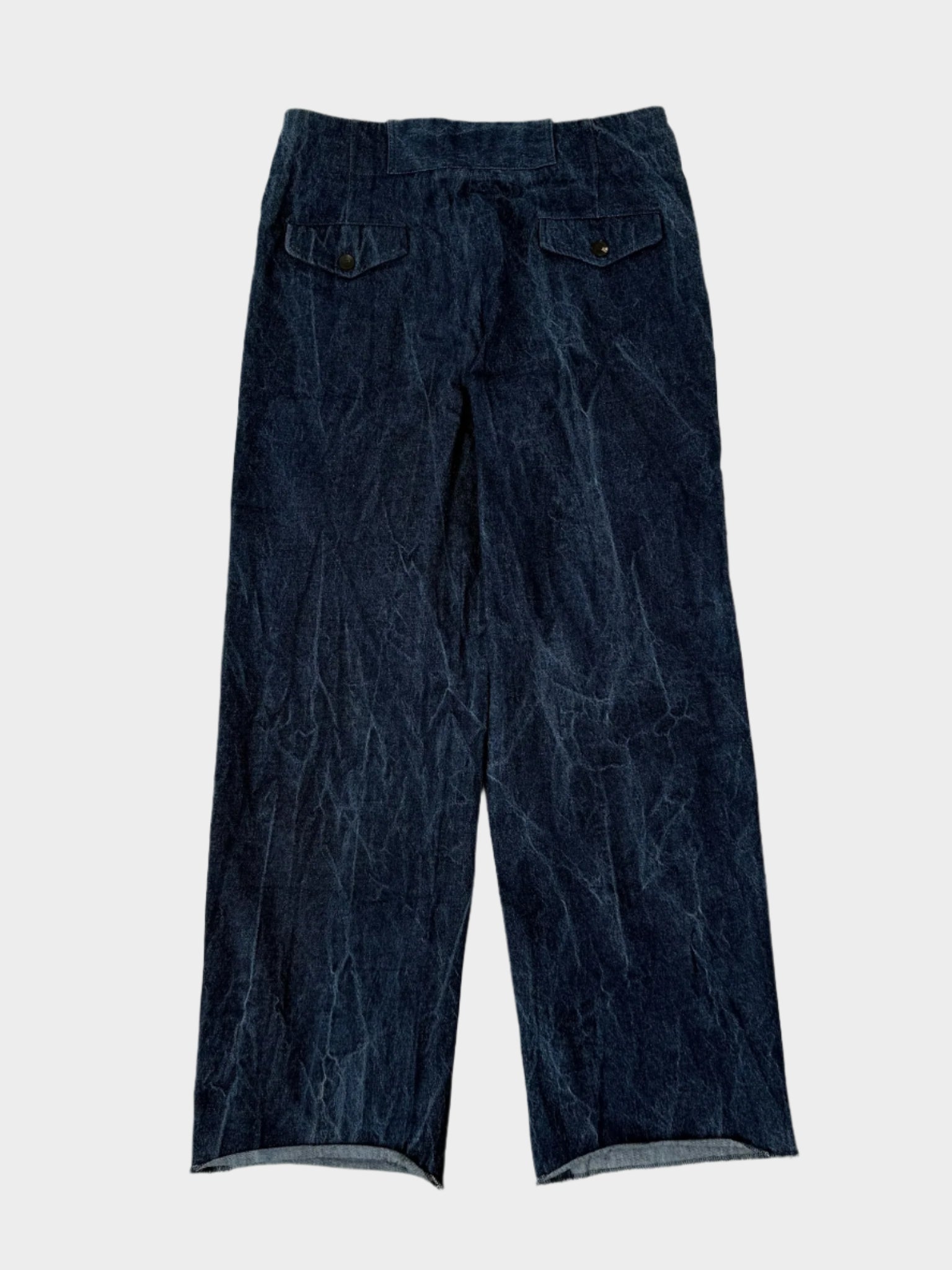 Pantaloni In Denim Effetto Stropicciato Blu