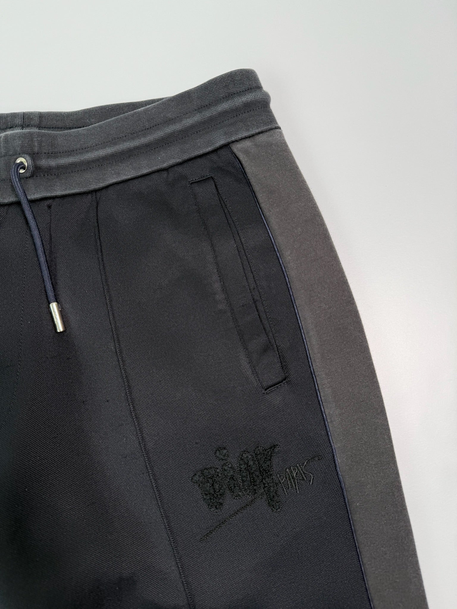 Pantaloni Neri In Maglia Con Logo Ricamato "Dior Paris"