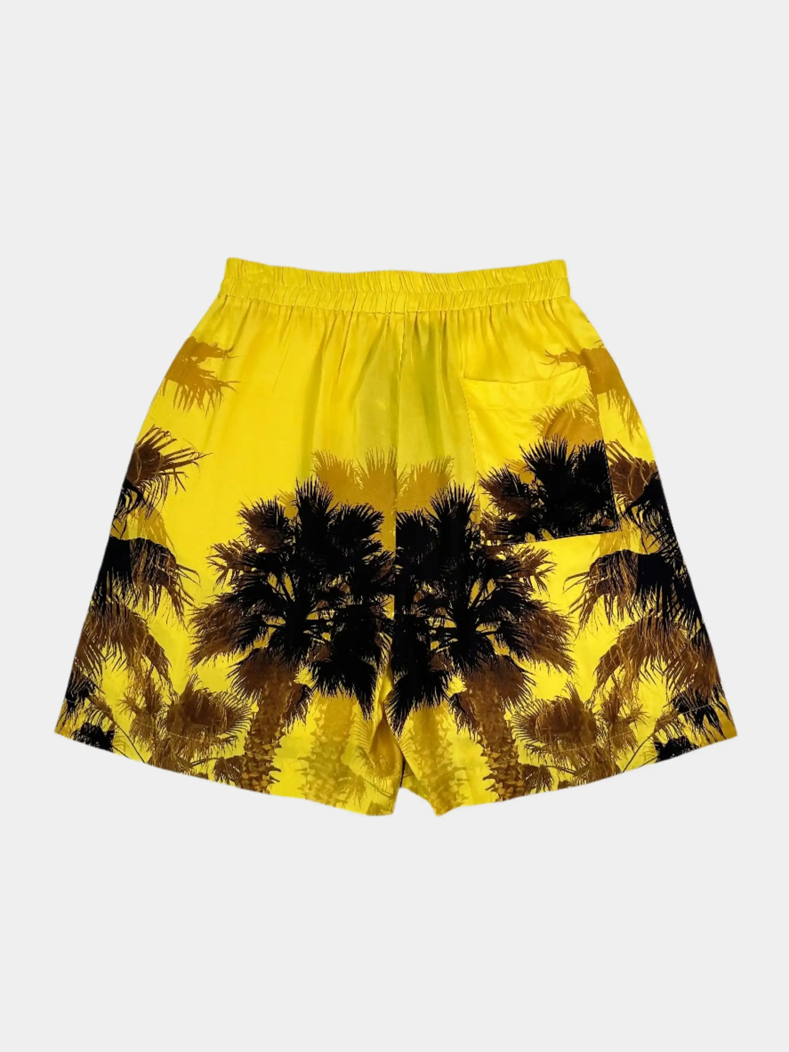 Pantaloni Gialli Con Stampa Palme