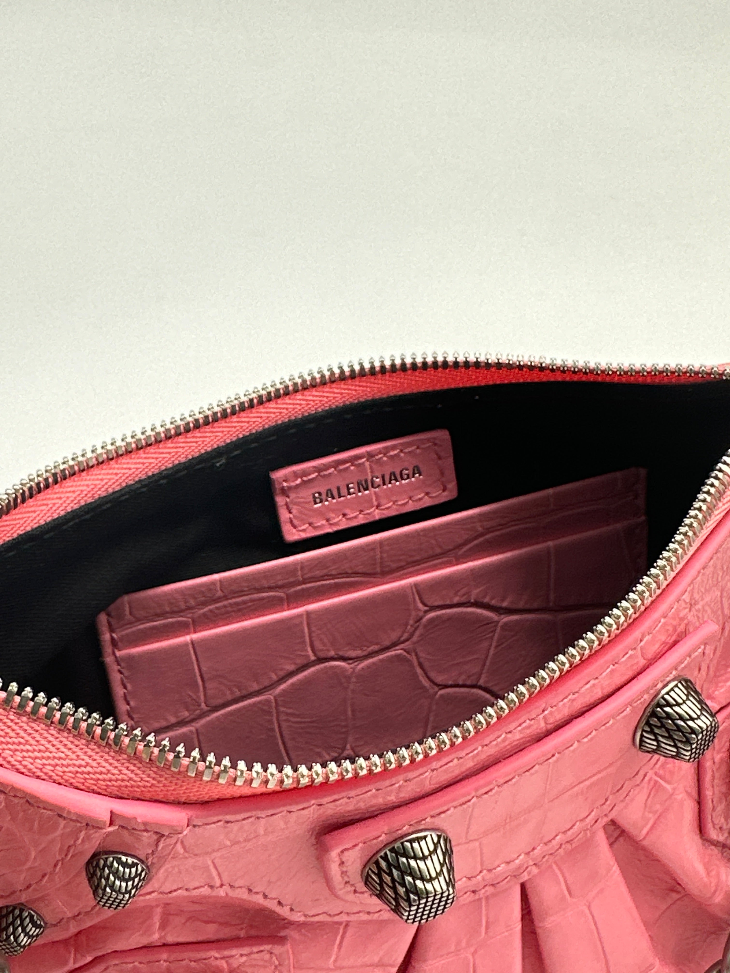 Borsa Le Cagole Mini Purse Rosa Con Tracolla E Catena