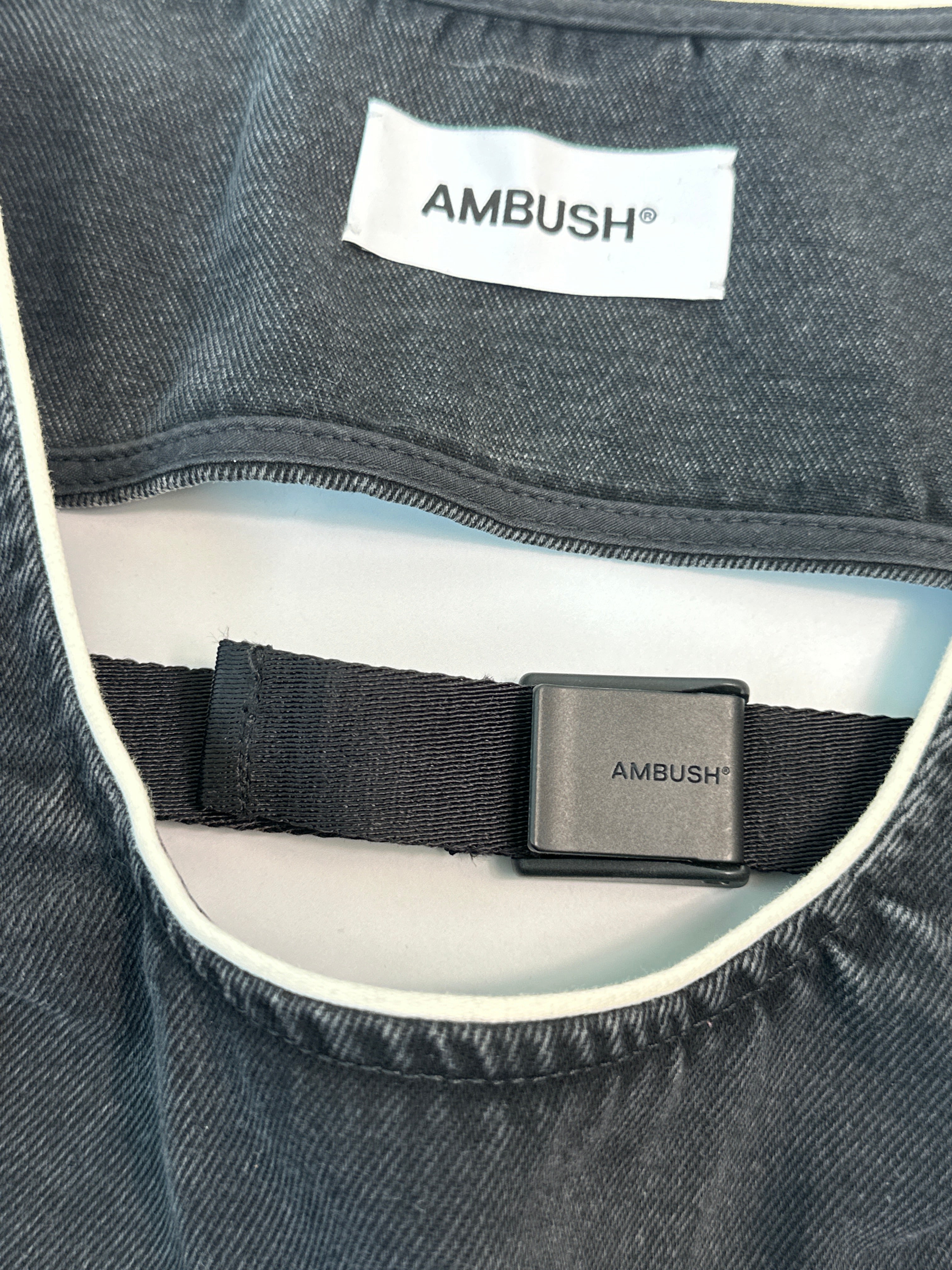 Black Denim Top With Buckle Closure