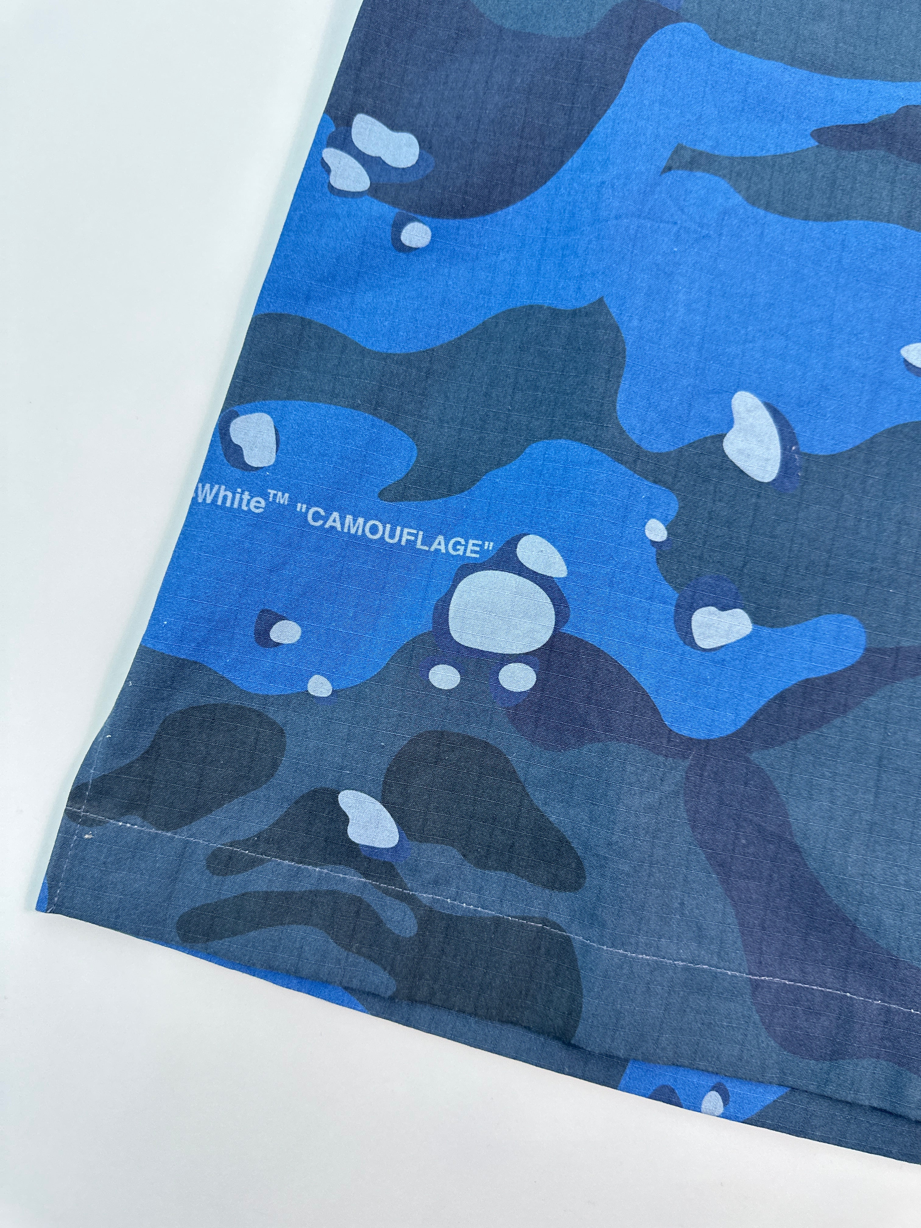 Camicia Camouflage Poplin Holiday Blue