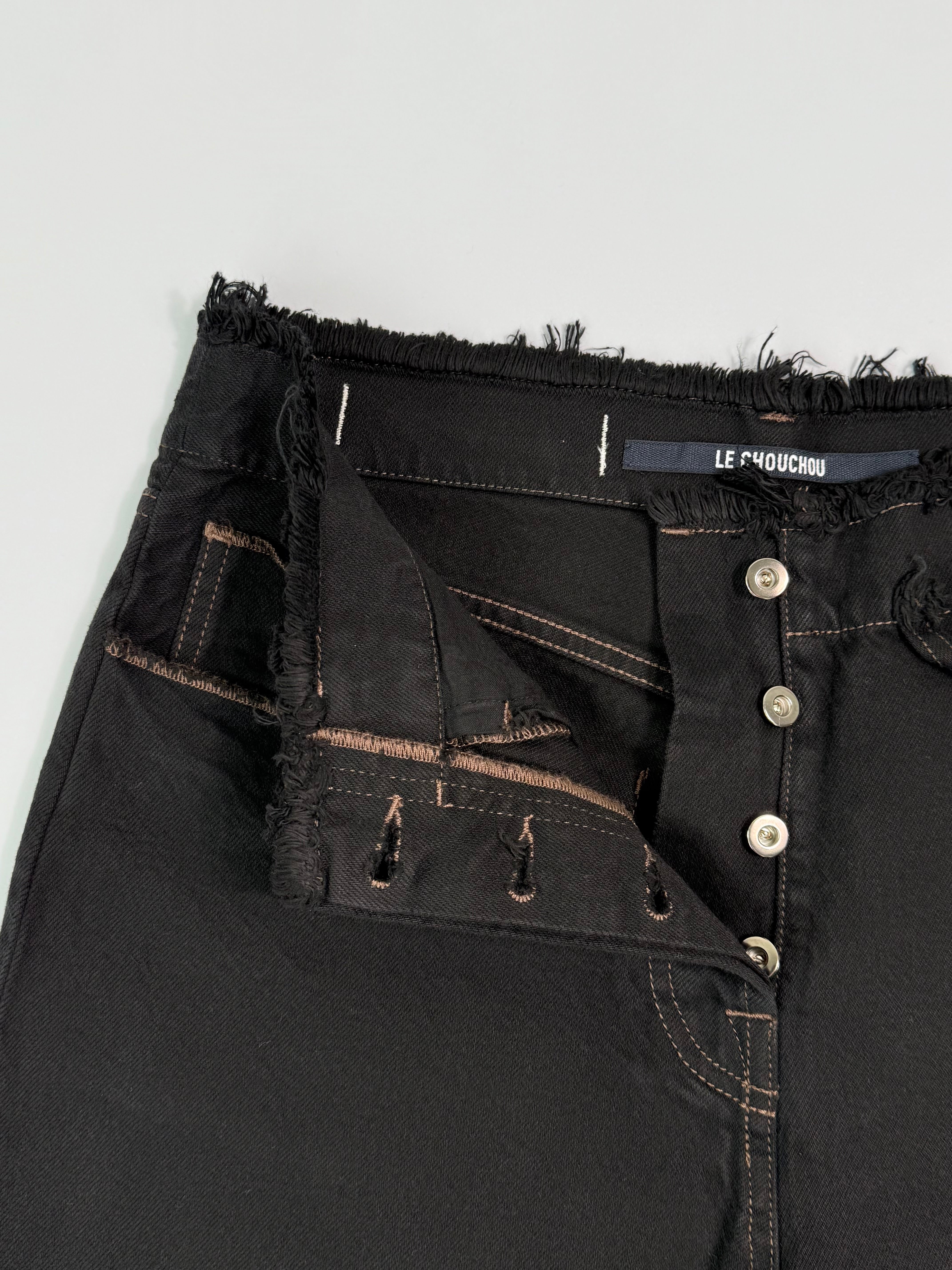 Jacquemus Black Jeans With Frayed Waist