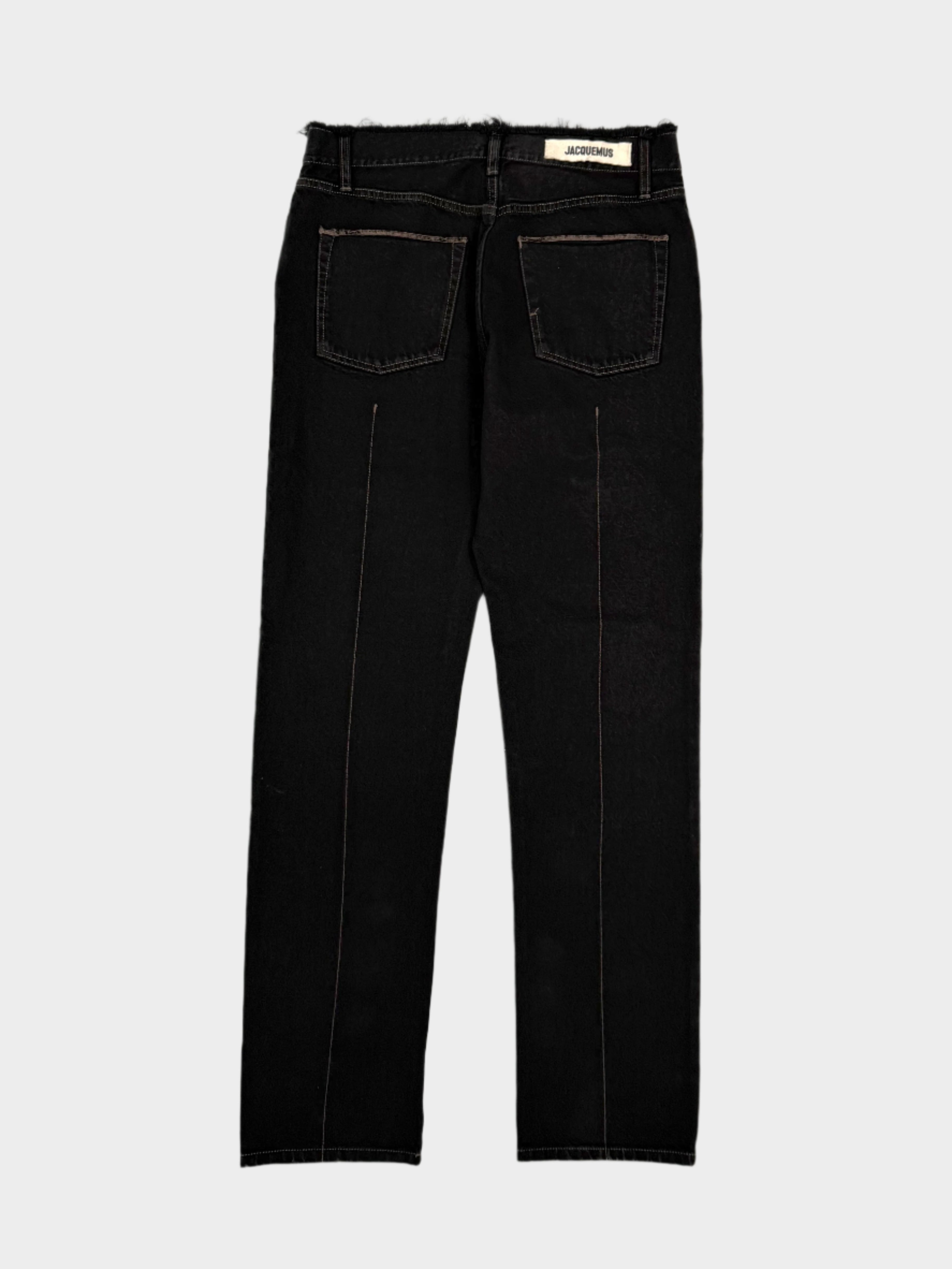 Jacquemus Black Jeans With Frayed Waist
