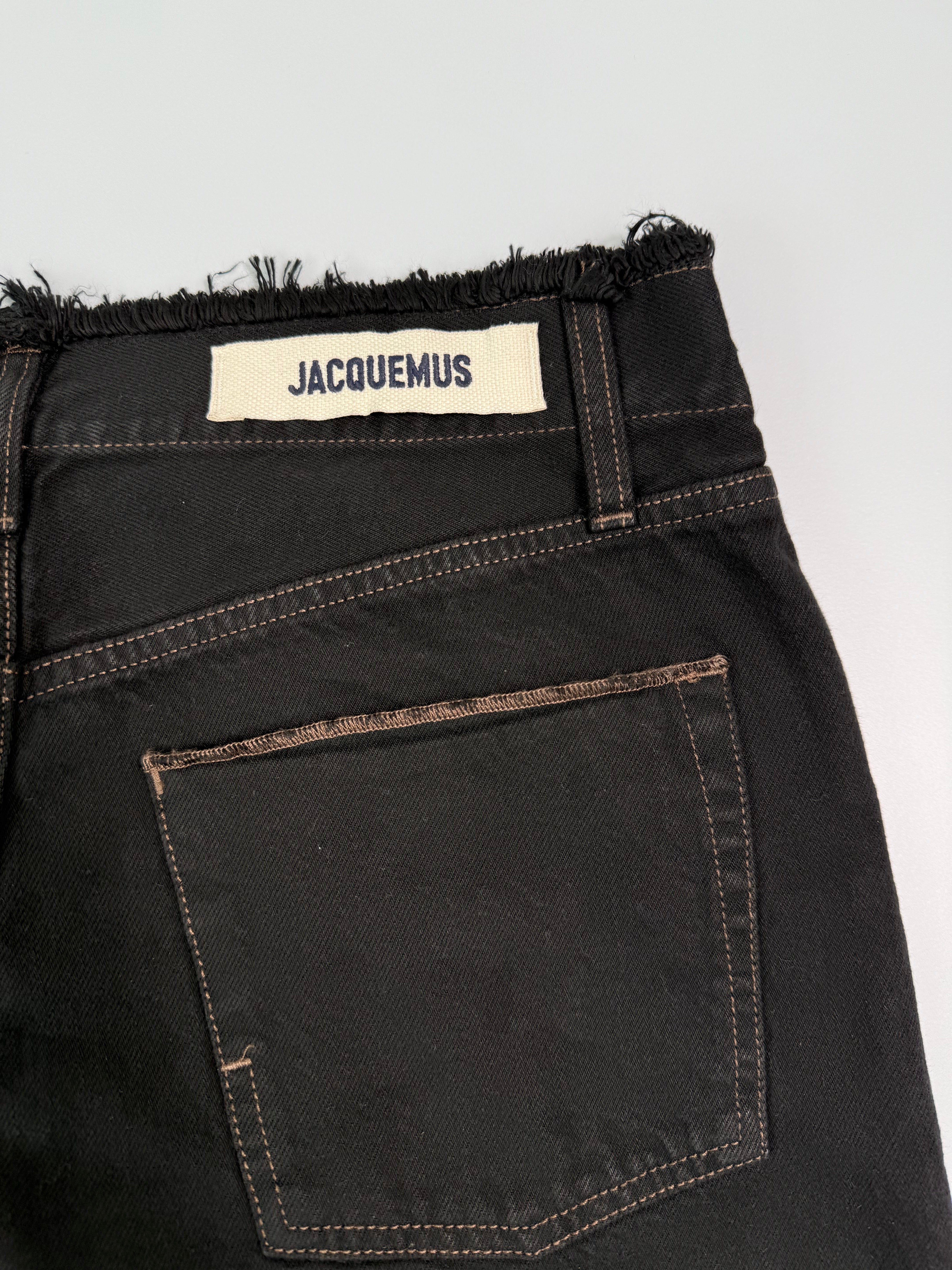 Jacquemus Black Jeans With Frayed Waist