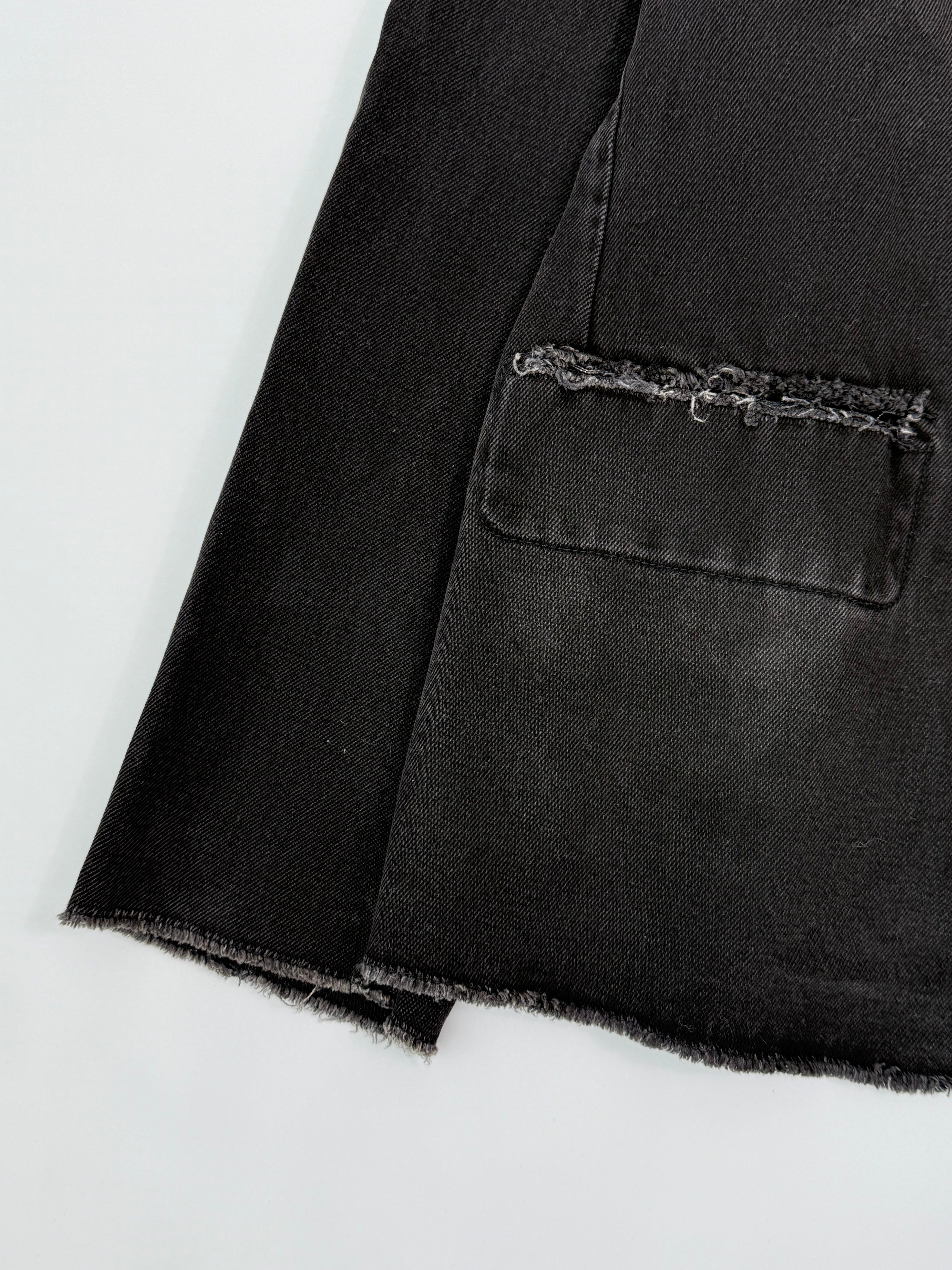 Giacca Di Jeans Nera Con Effetto Vintage