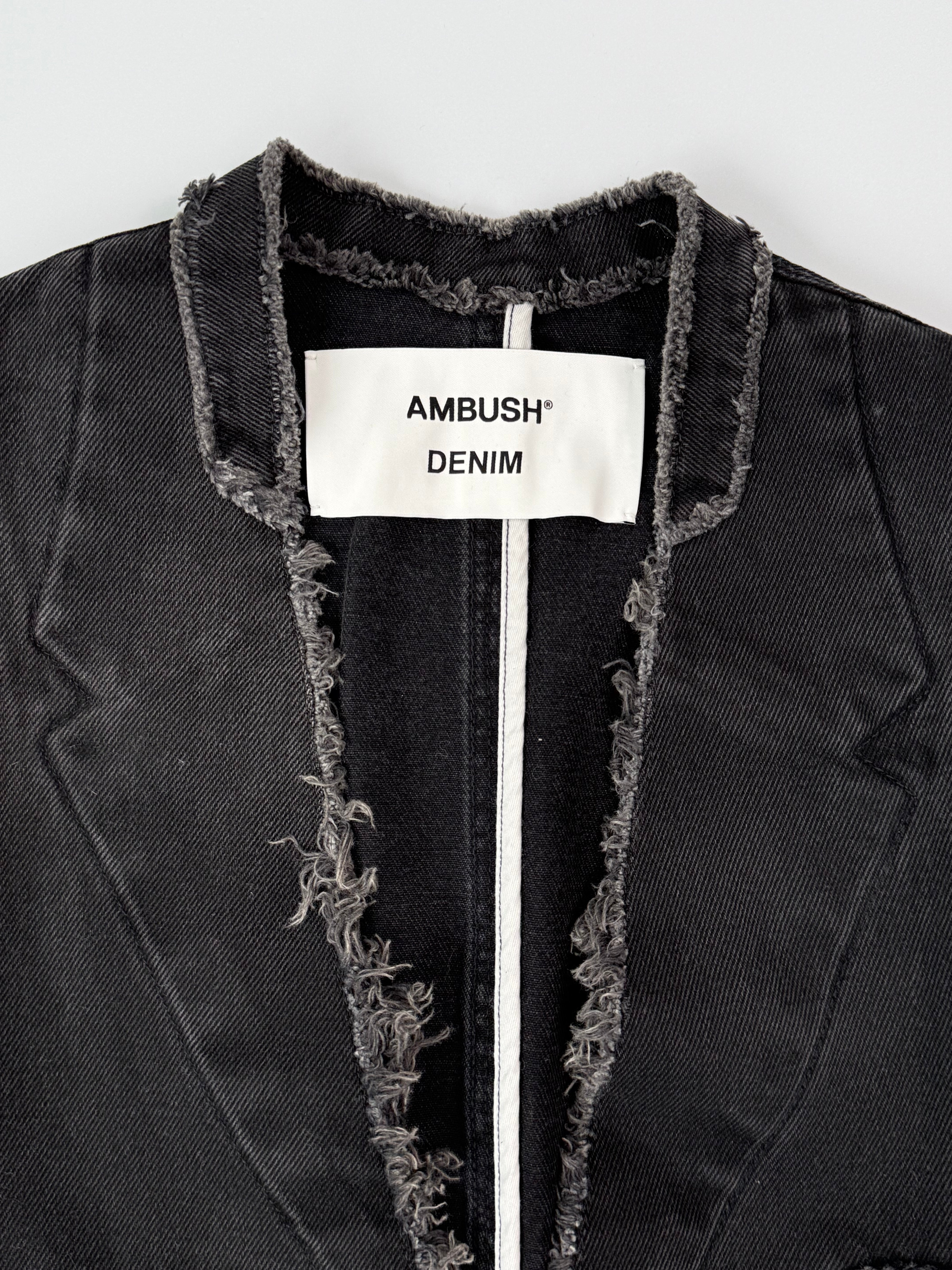 Giacca Di Jeans Nera Con Effetto Vintage