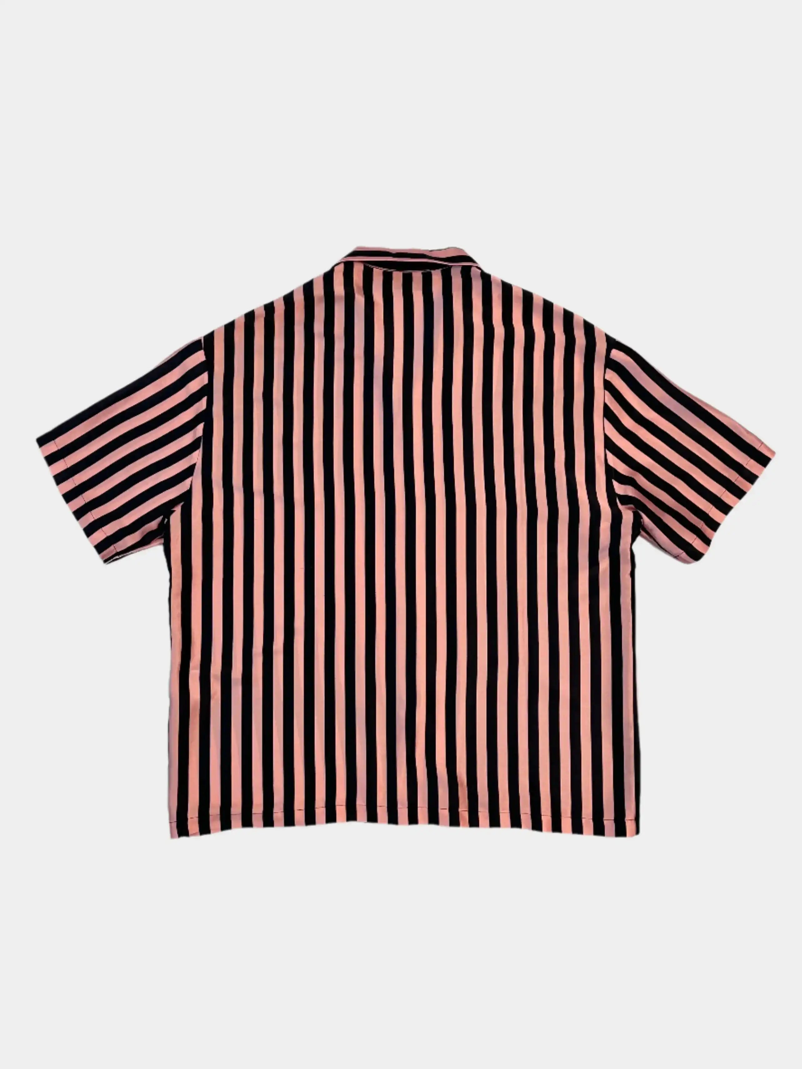 Camicia a Righe Verticali Rosa E Nere