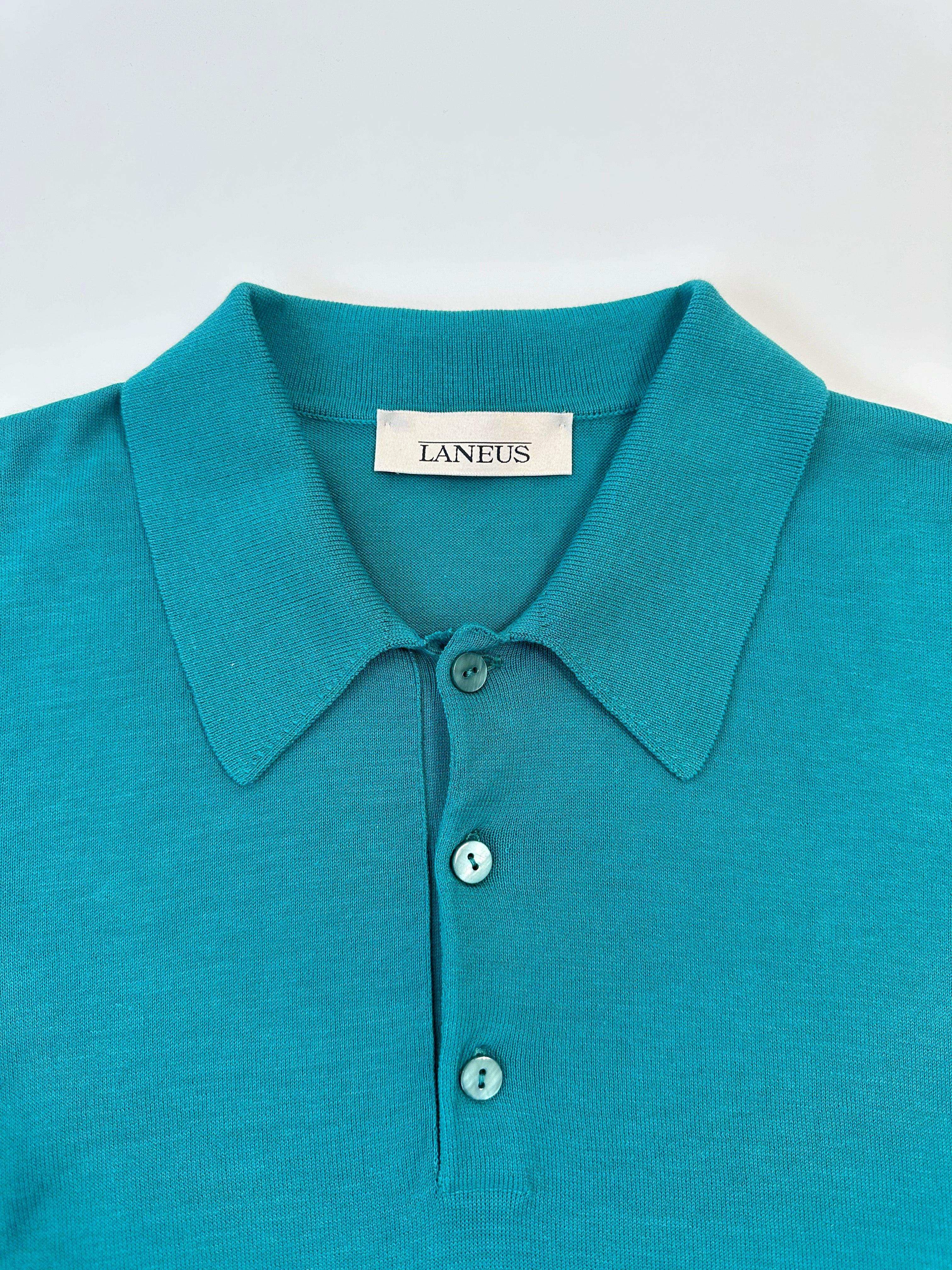 Polo In Maglia Verde Cotone E Seta