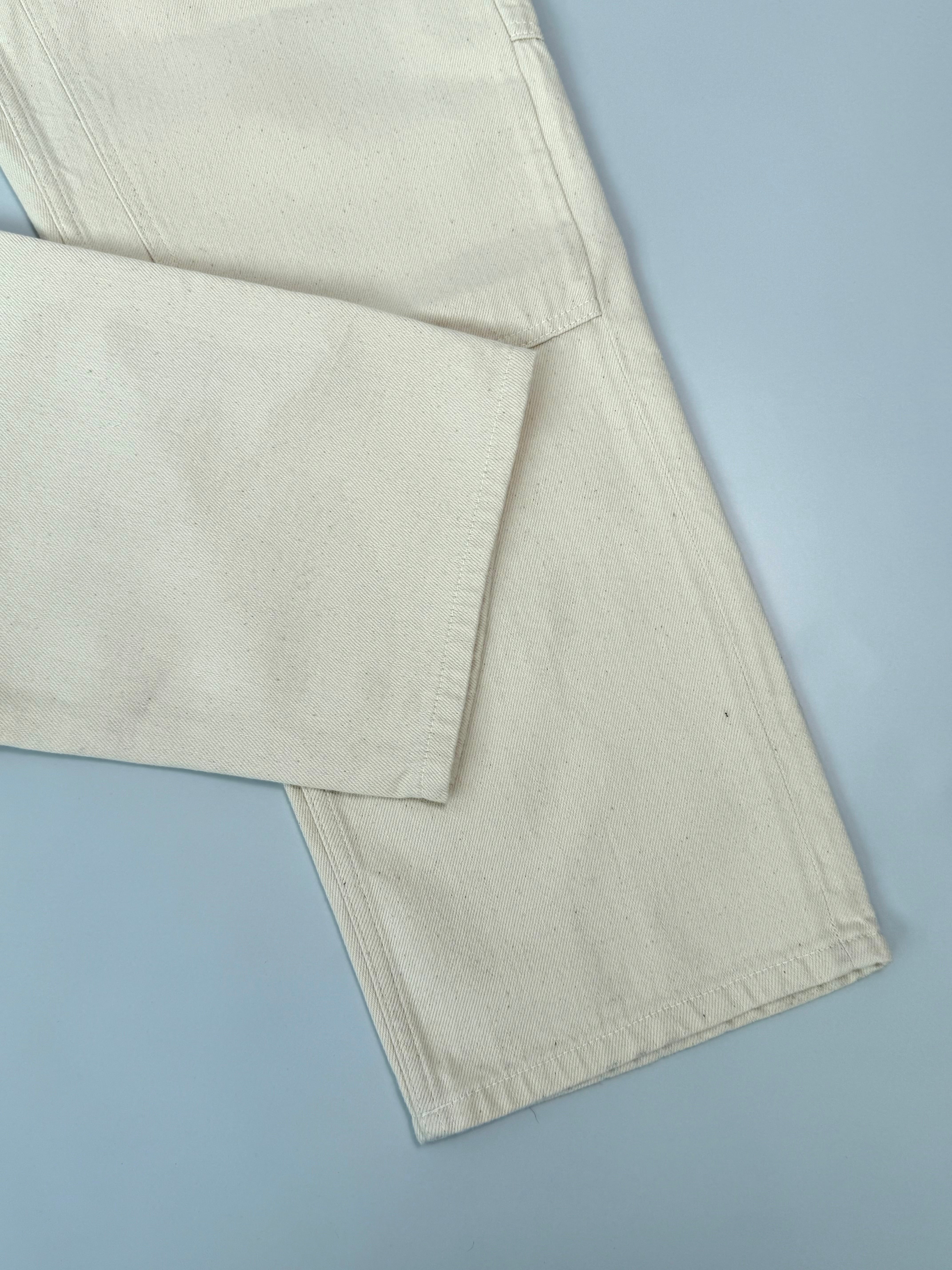 Raw Denim Cargo Pants Ivory