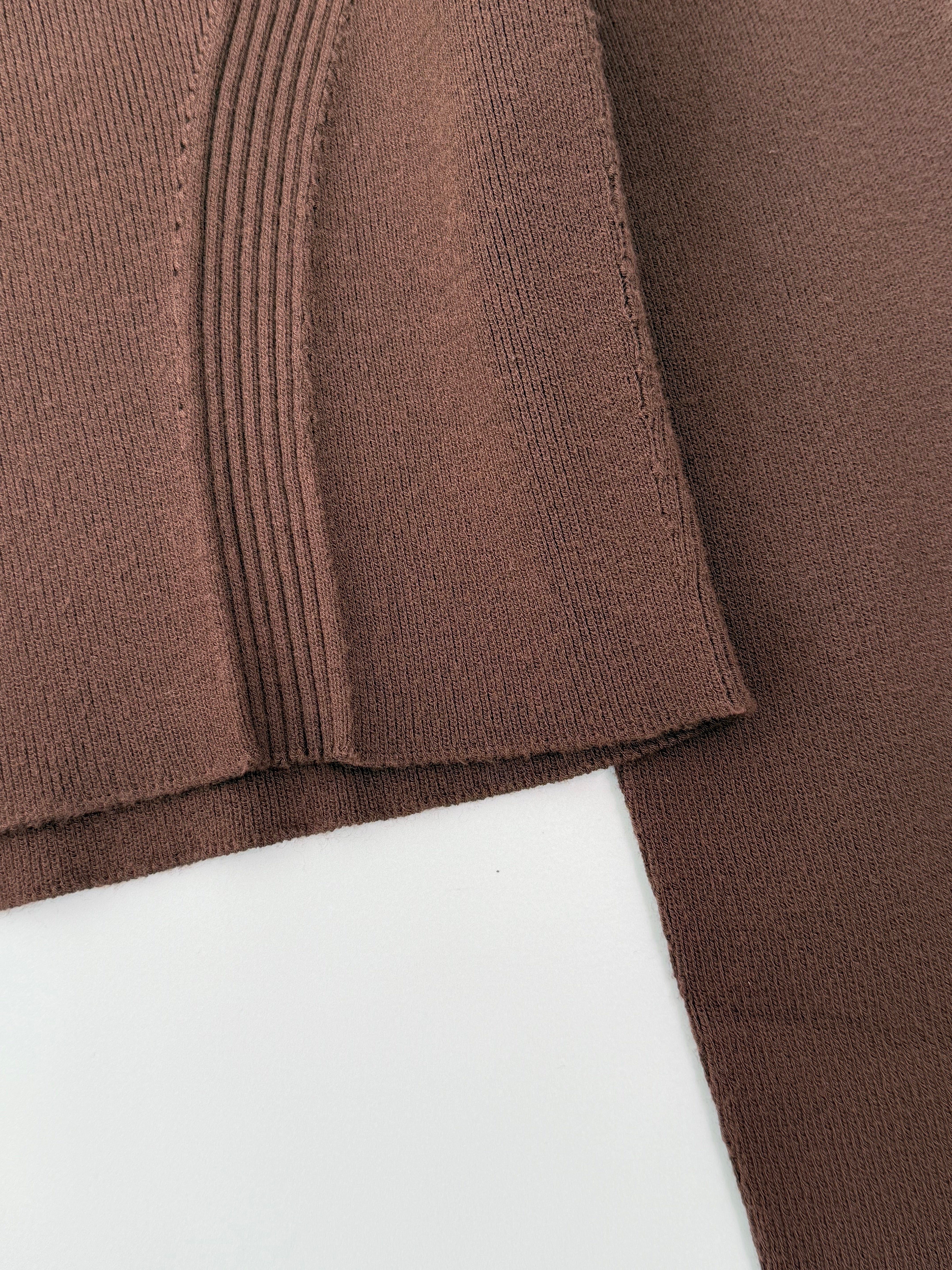 Top In Maglia Color Cioccolato A Maniche Lunghe