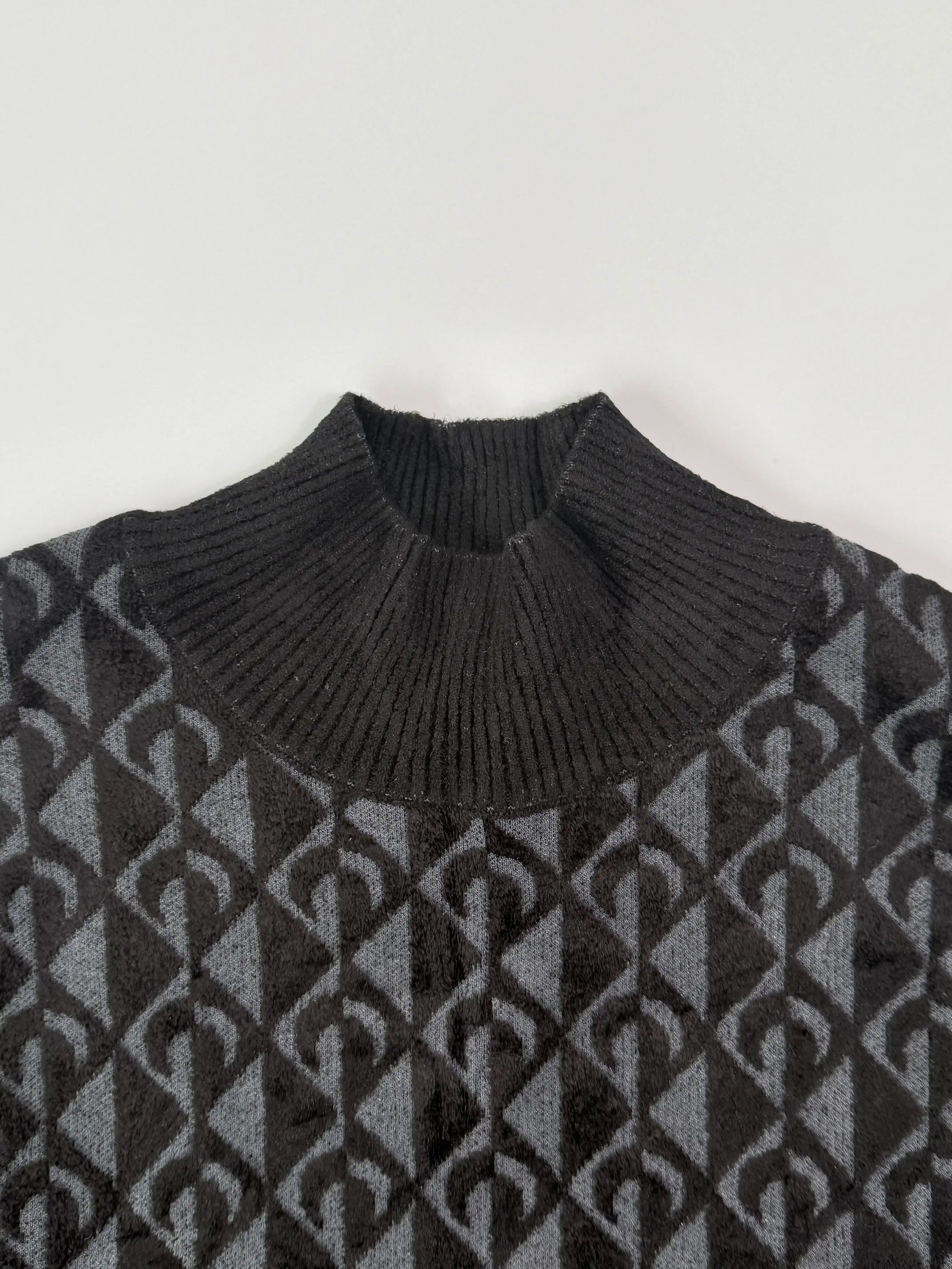 Viscose Sweater With All-Over Monogram Pattern