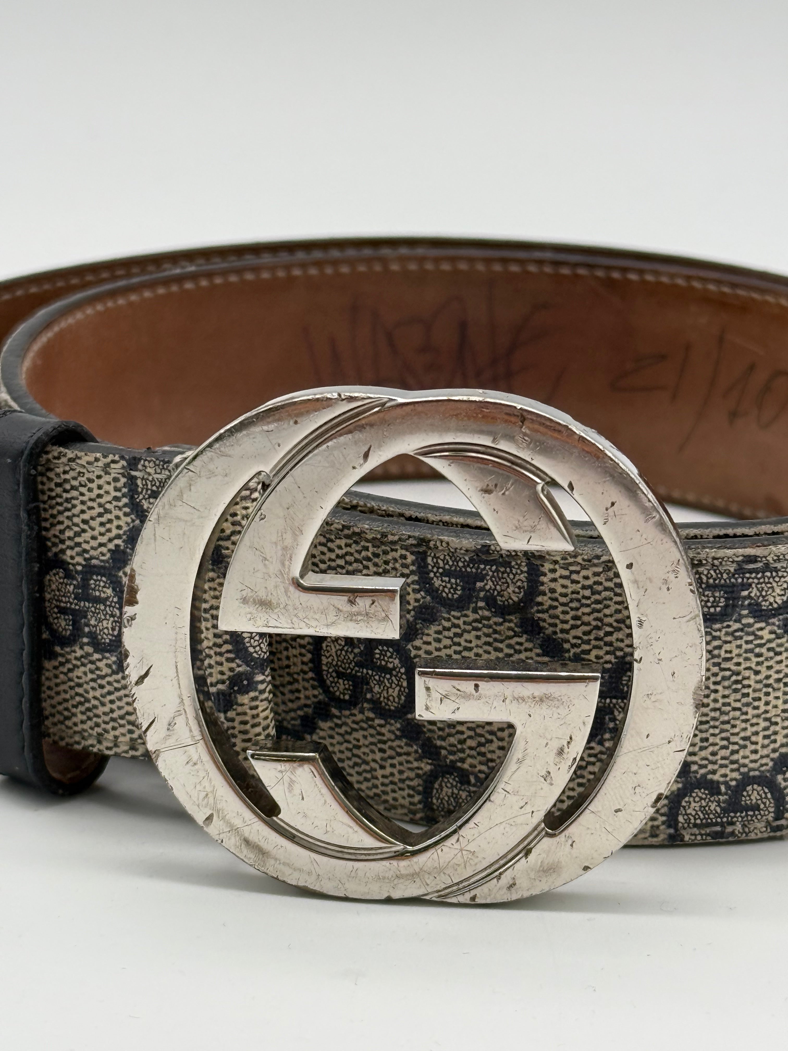 Cintura Monogram In Tela GG Supreme Con Fibbia Logo