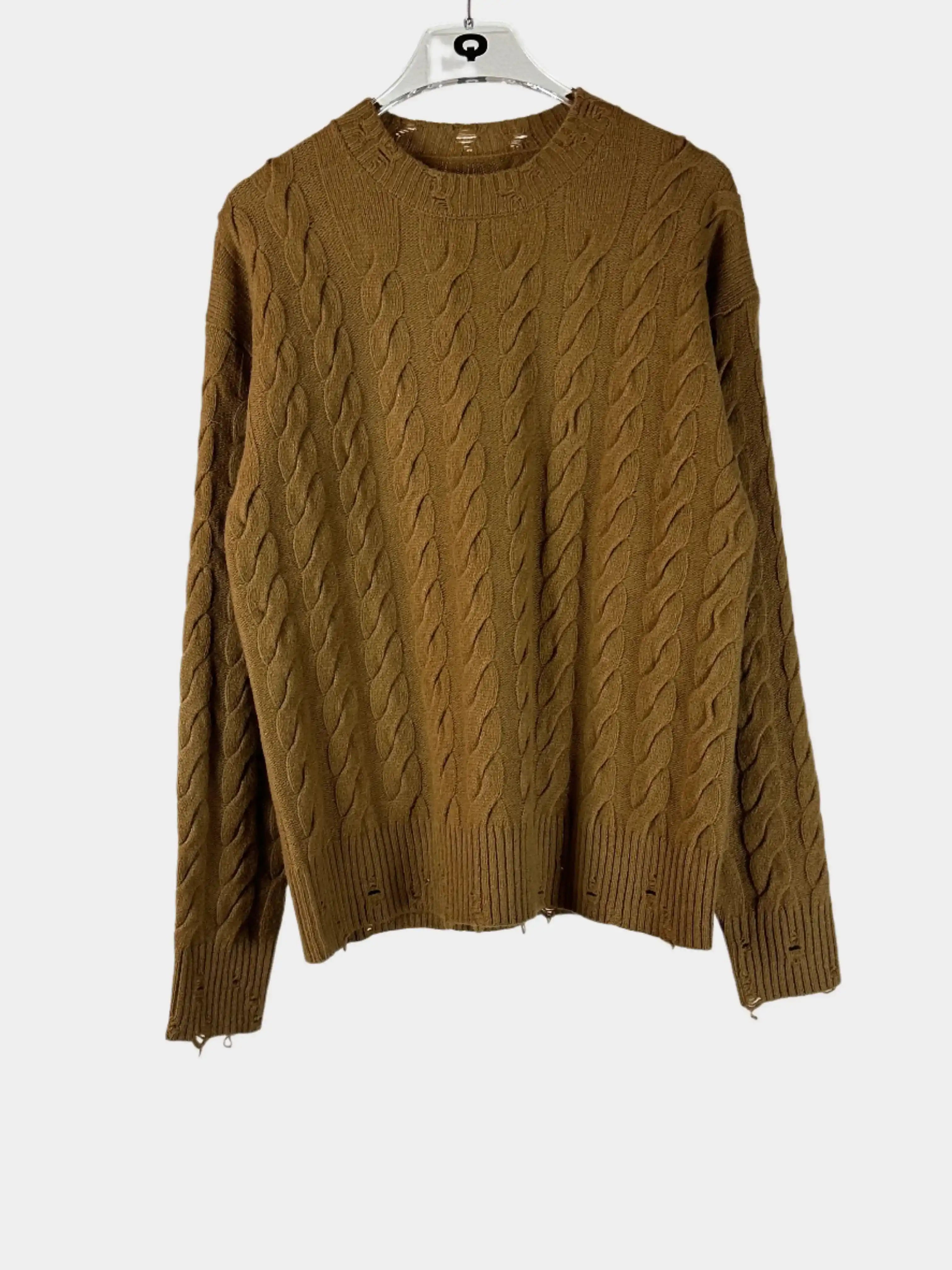 Brown Braided Sweater