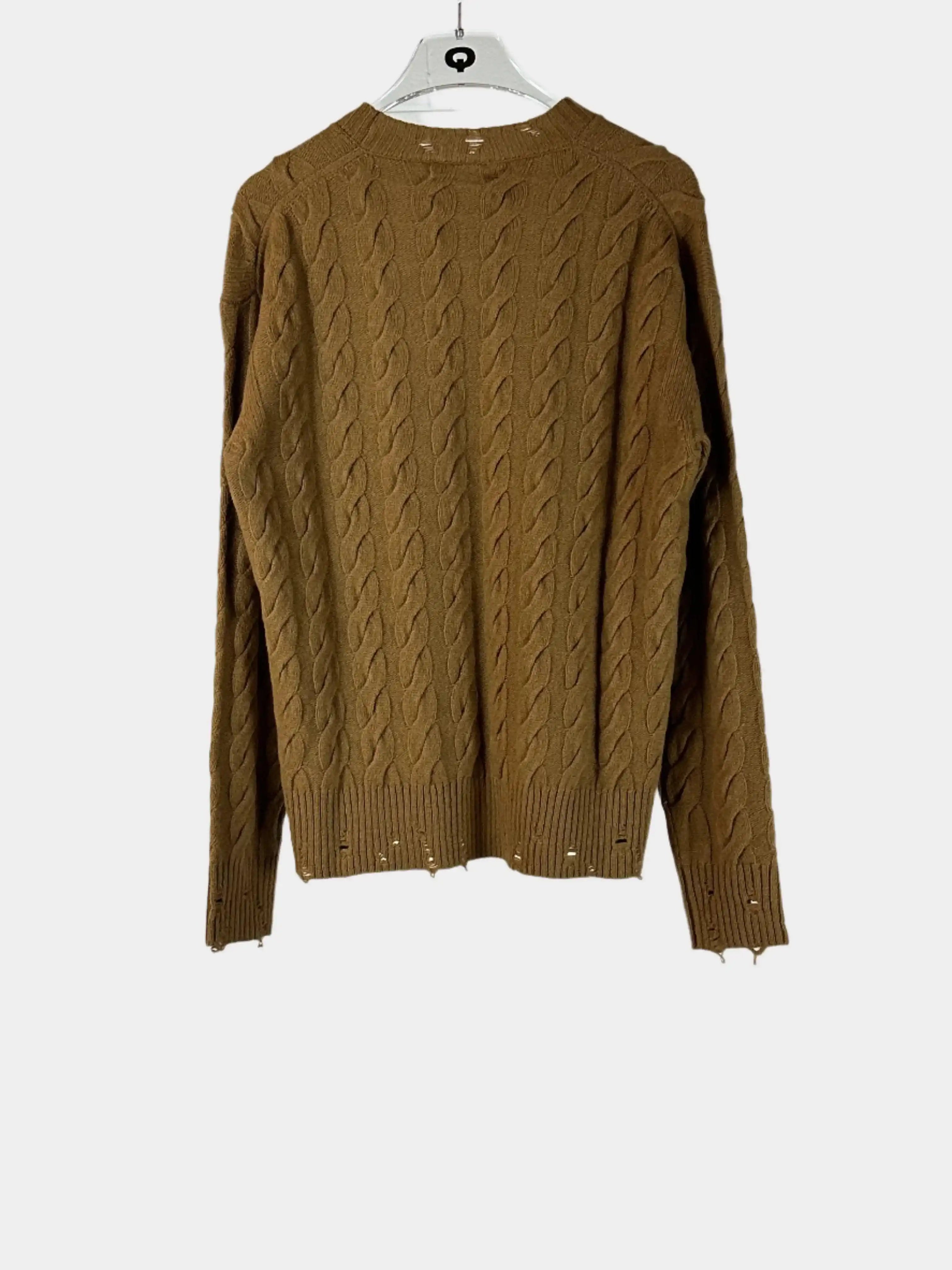 Brown Braided Sweater