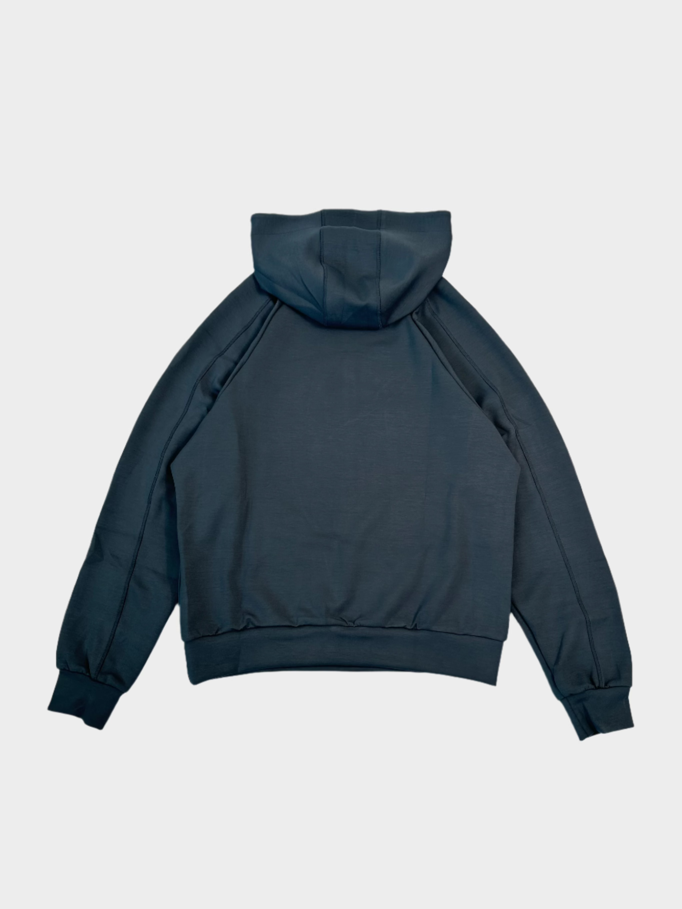 Felpa Color Ferro Raglan Con Cappuccio E Logo Stampato