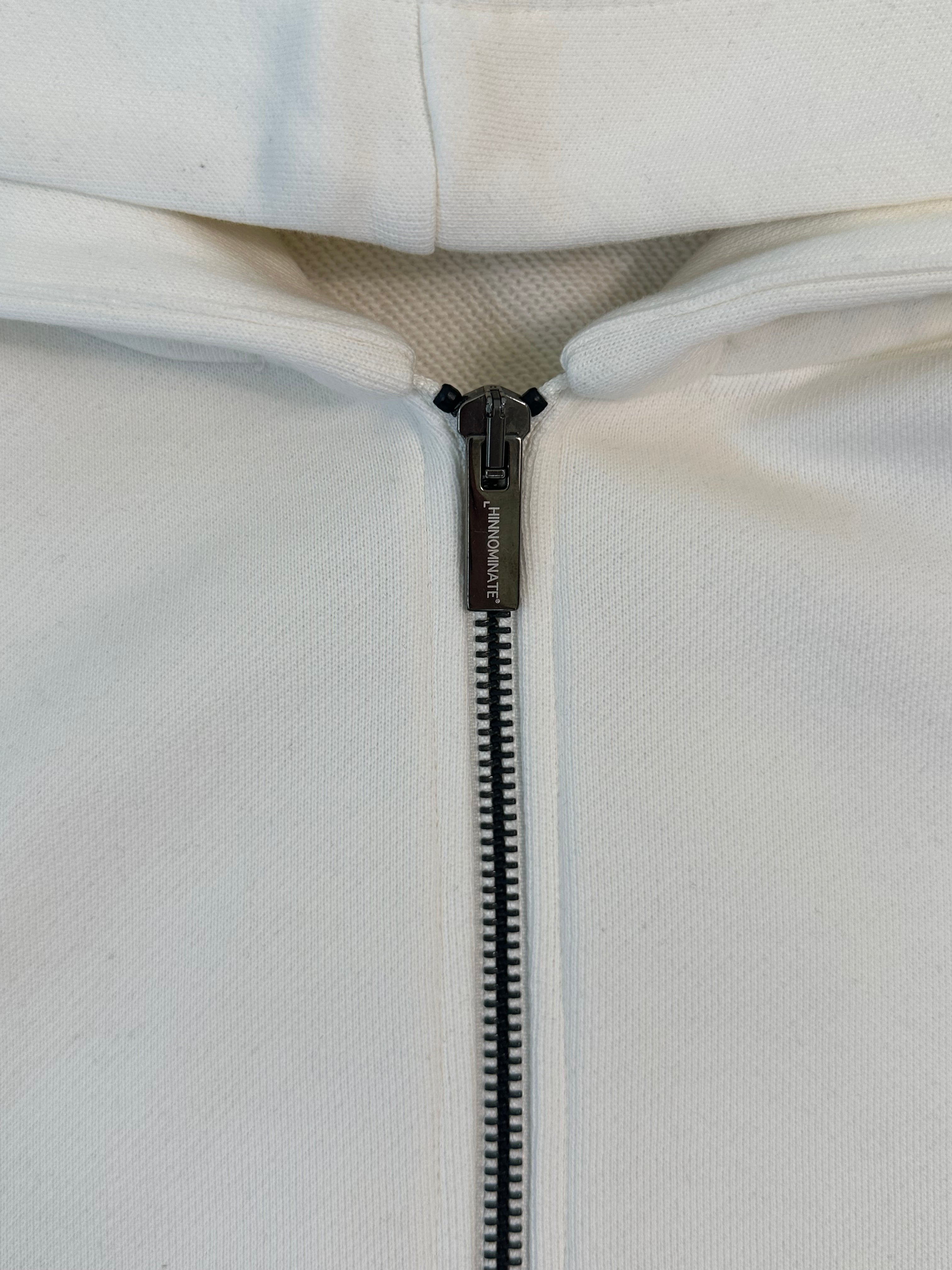 White Hoodie With Front Zip