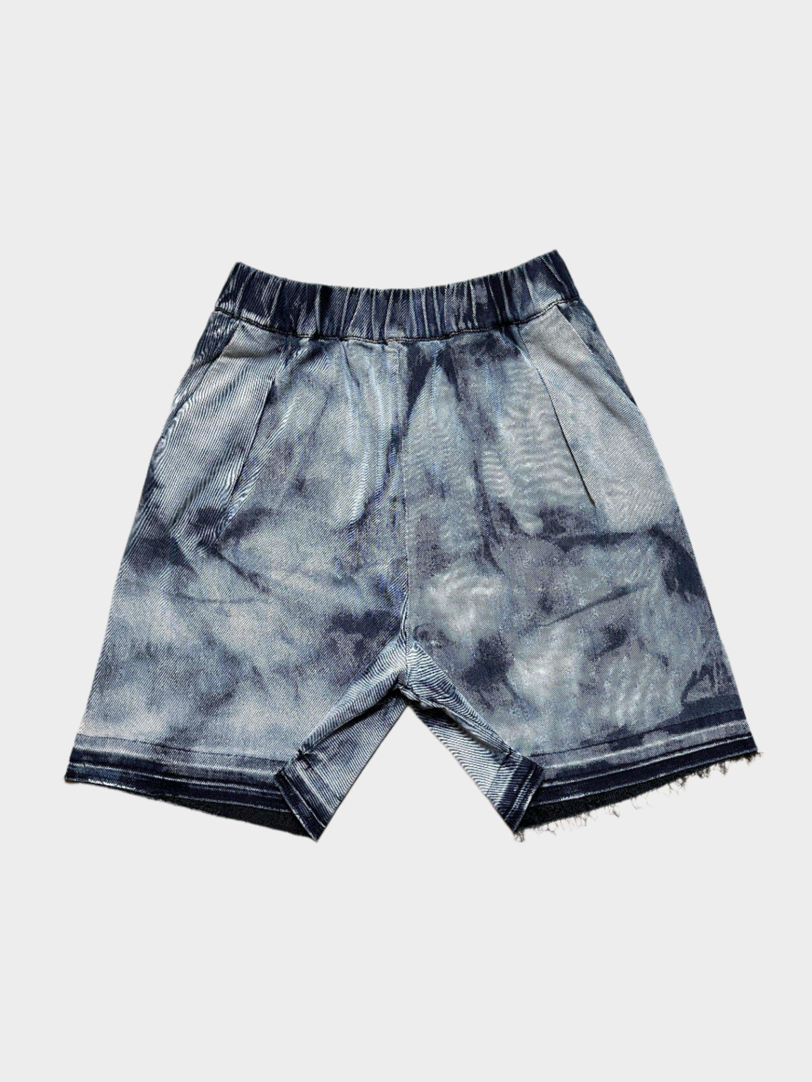 Faded Effect Jeans Shorts