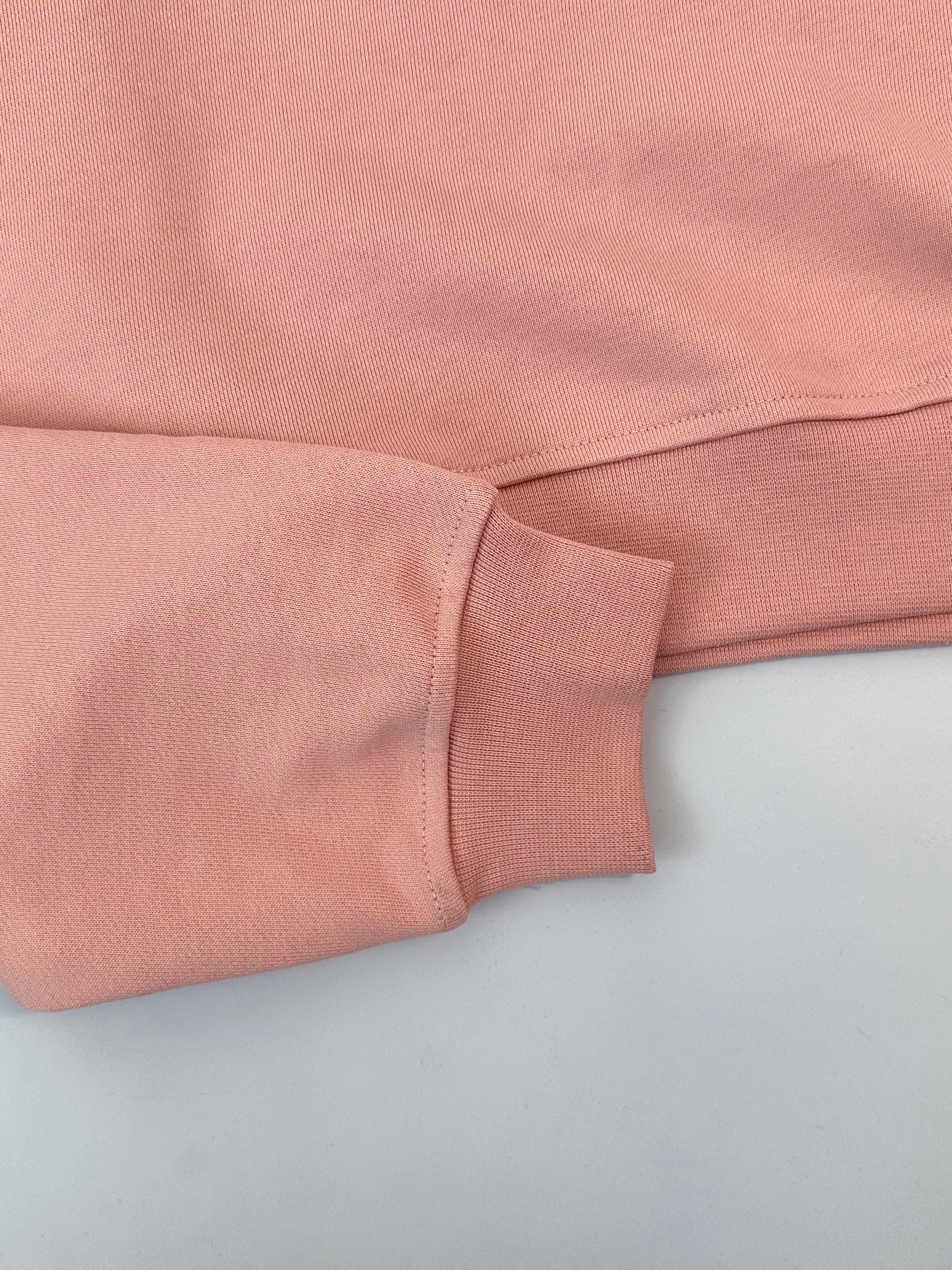 Felpa Crop Girocollo Rosa Con Logo In Tono
