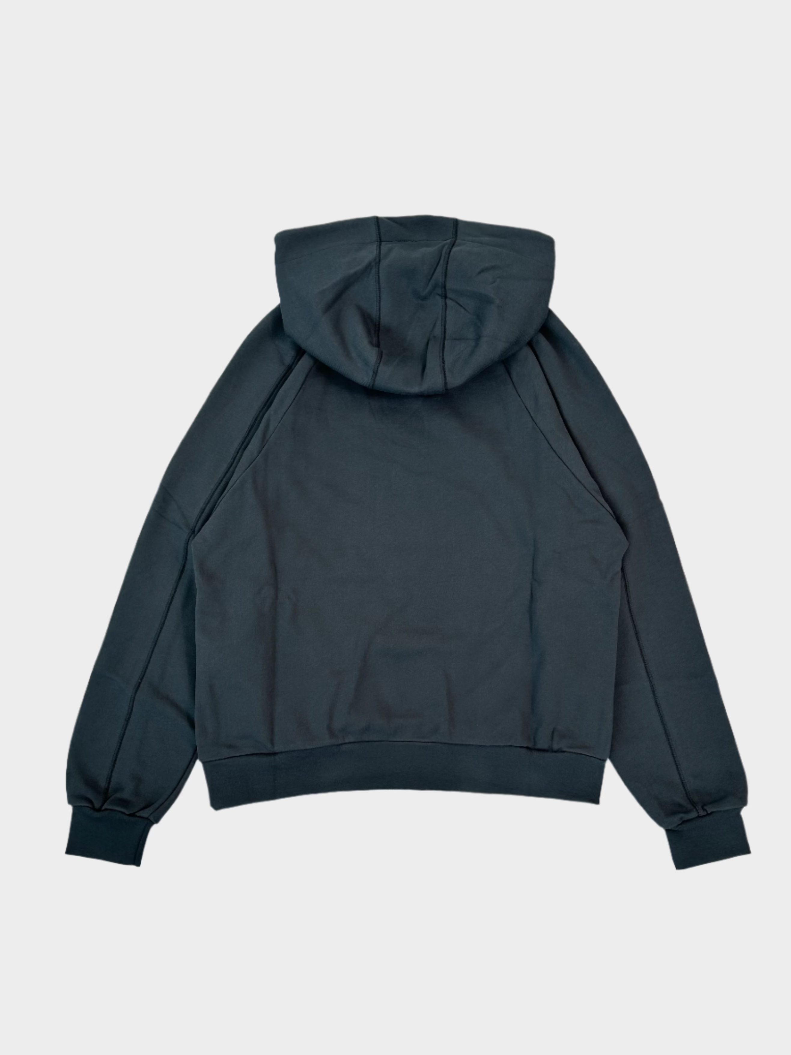 Felpa Ferro Con Raglan E Cappuccio Con Doppie Cuciture