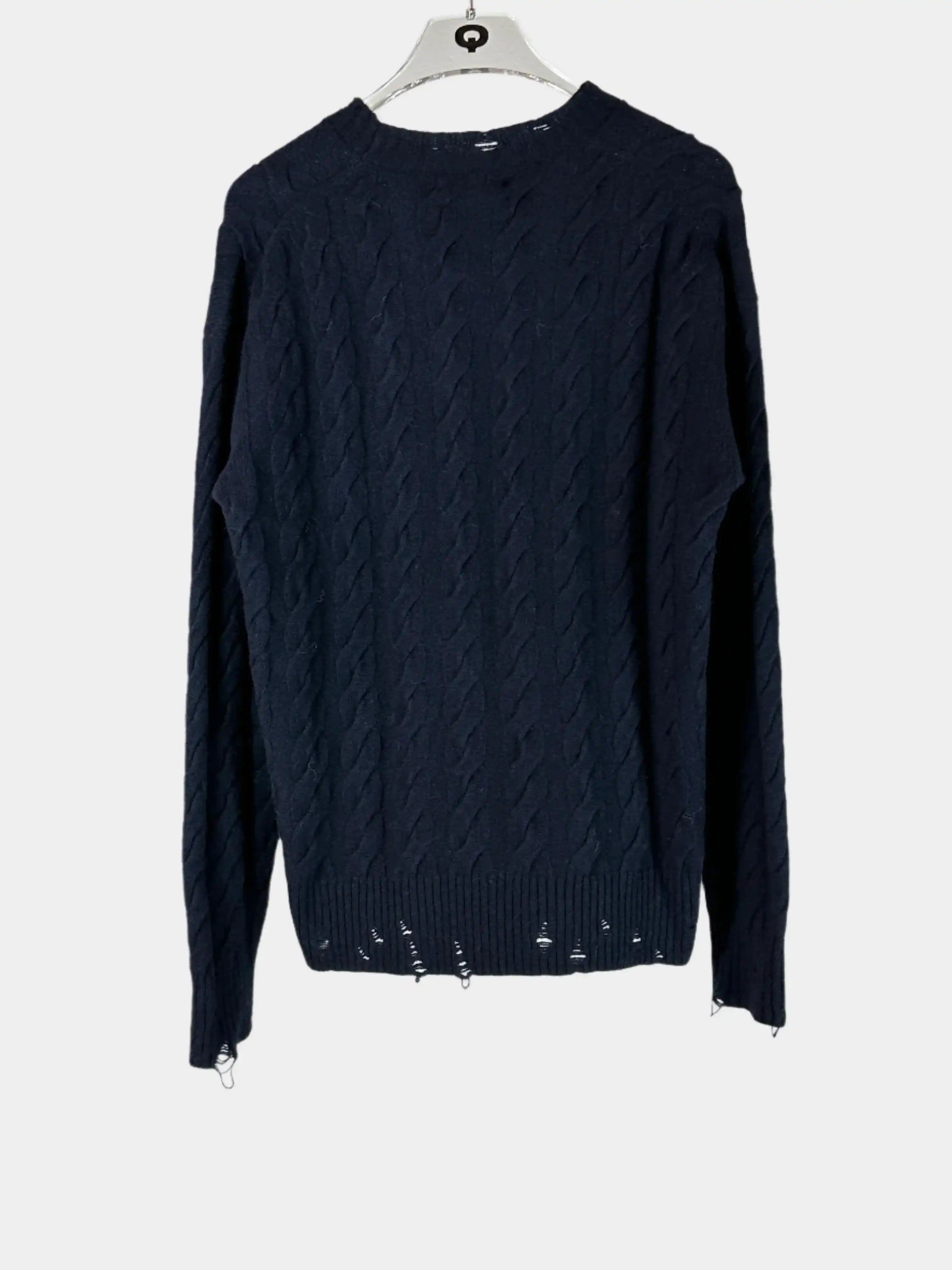 Blue Braided Sweater