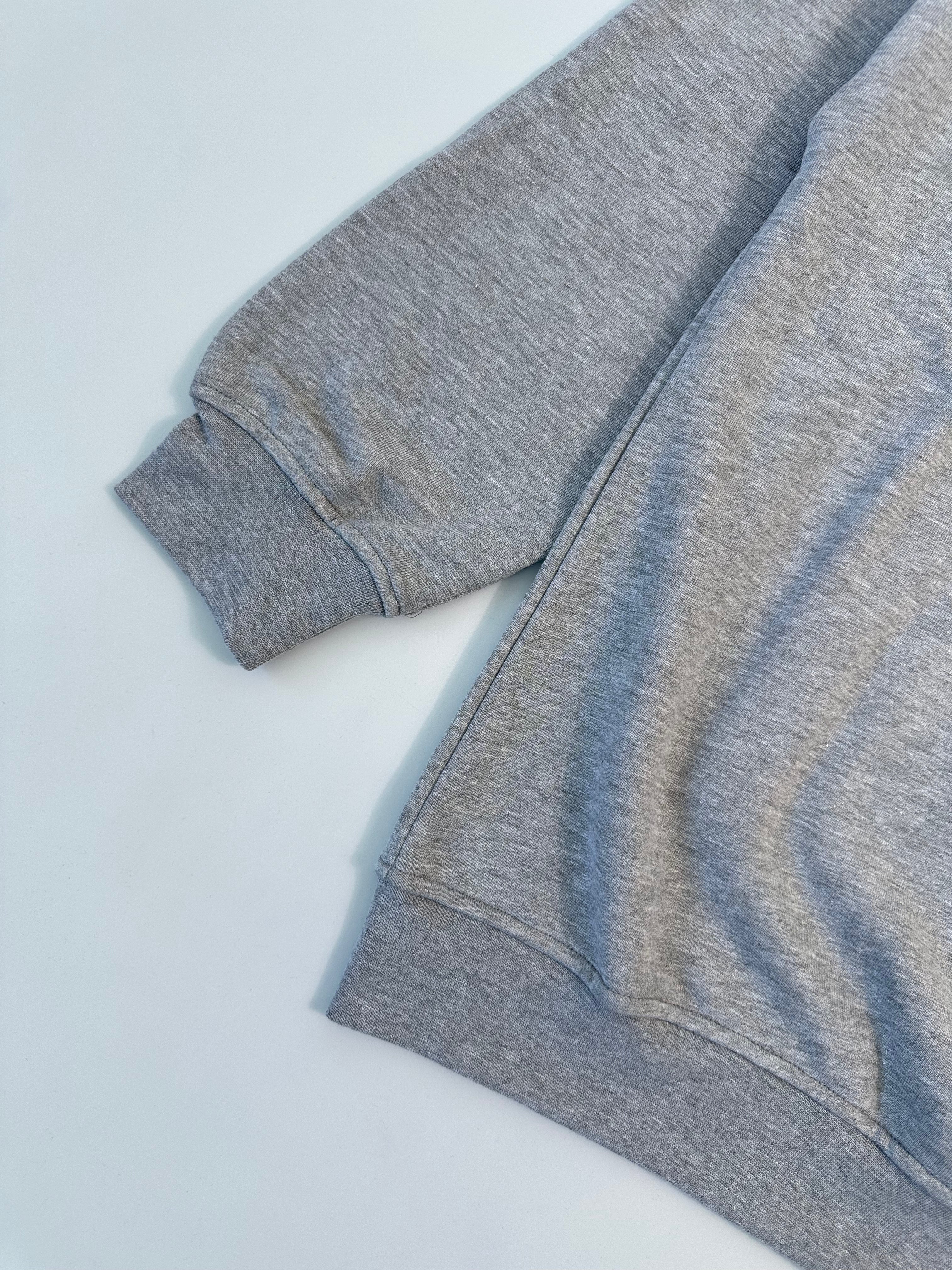 Crewneck Sweatshirt Melange Grey With Front Print