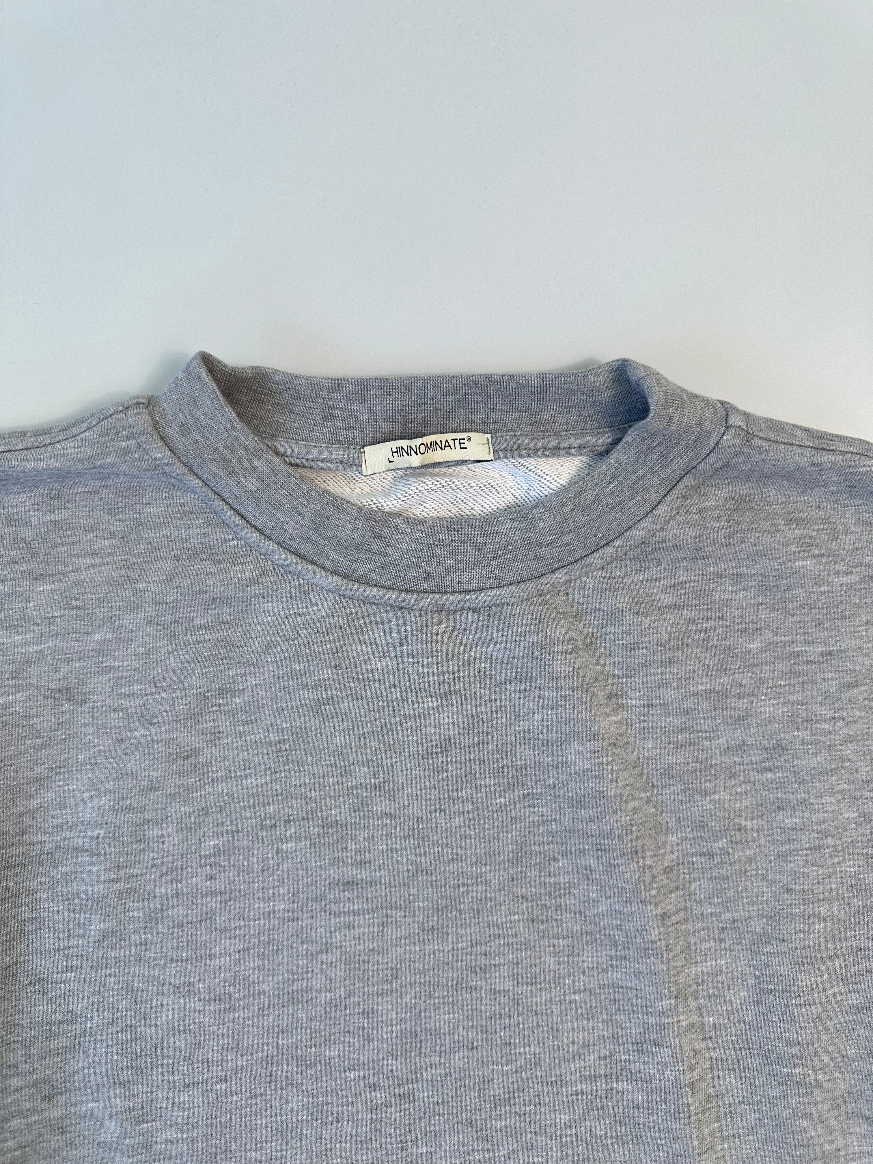 Crewneck Sweatshirt Melange Grey With Front Print