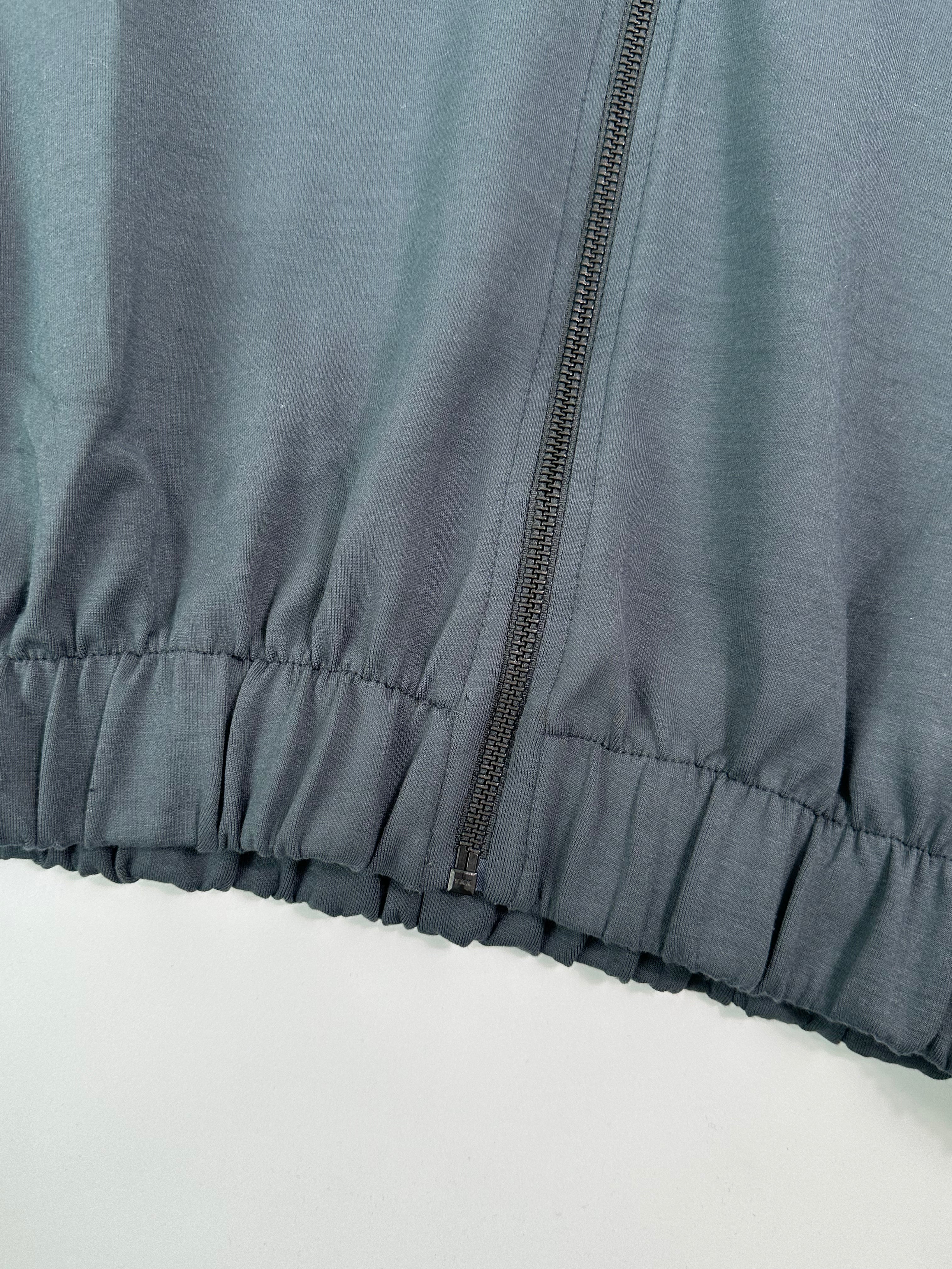 Felpa Ferro Con Zip E Cappuccio