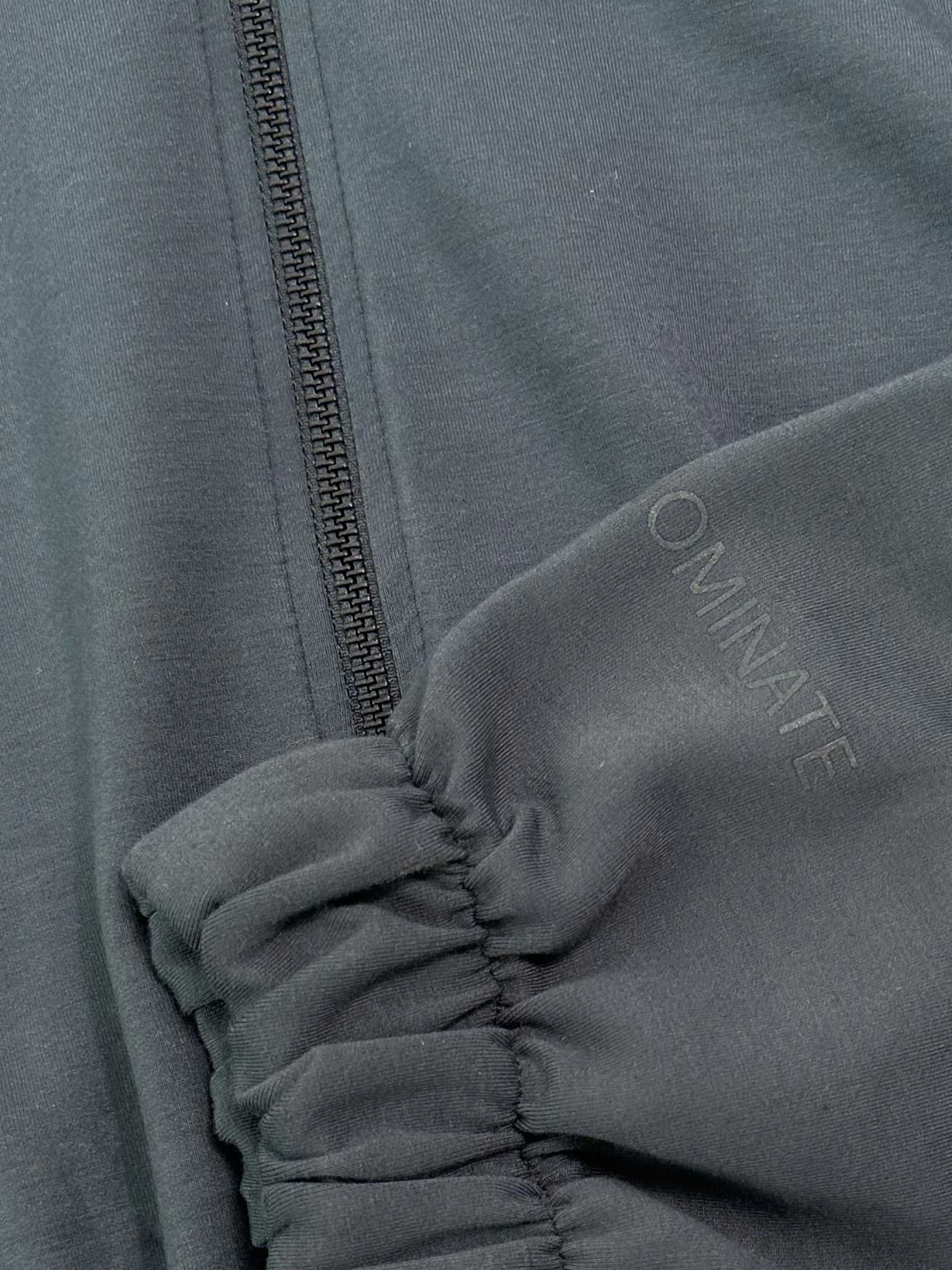 Felpa Ferro Con Zip E Cappuccio