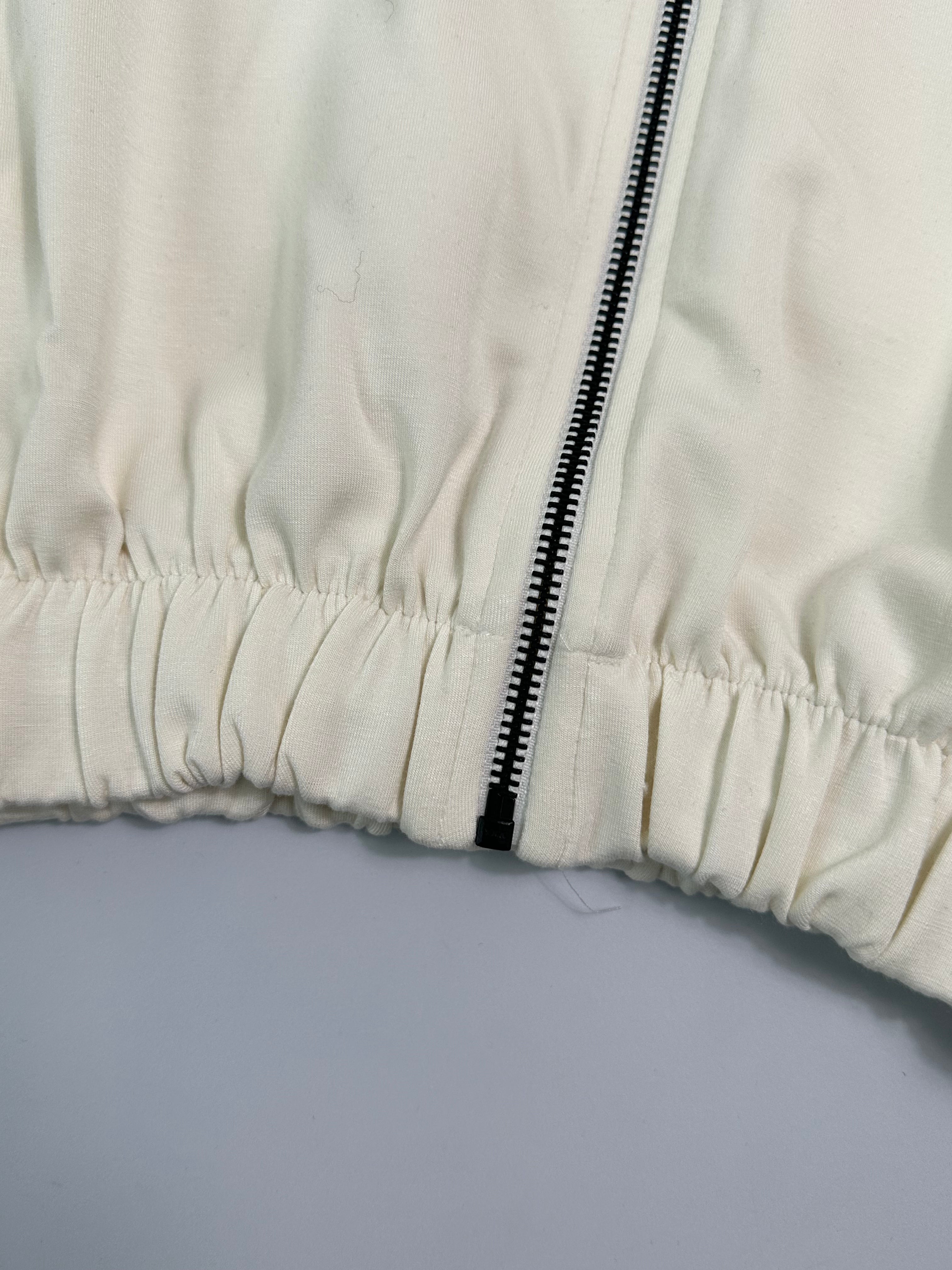 Felpa Off White Con Zip E Cappuccio