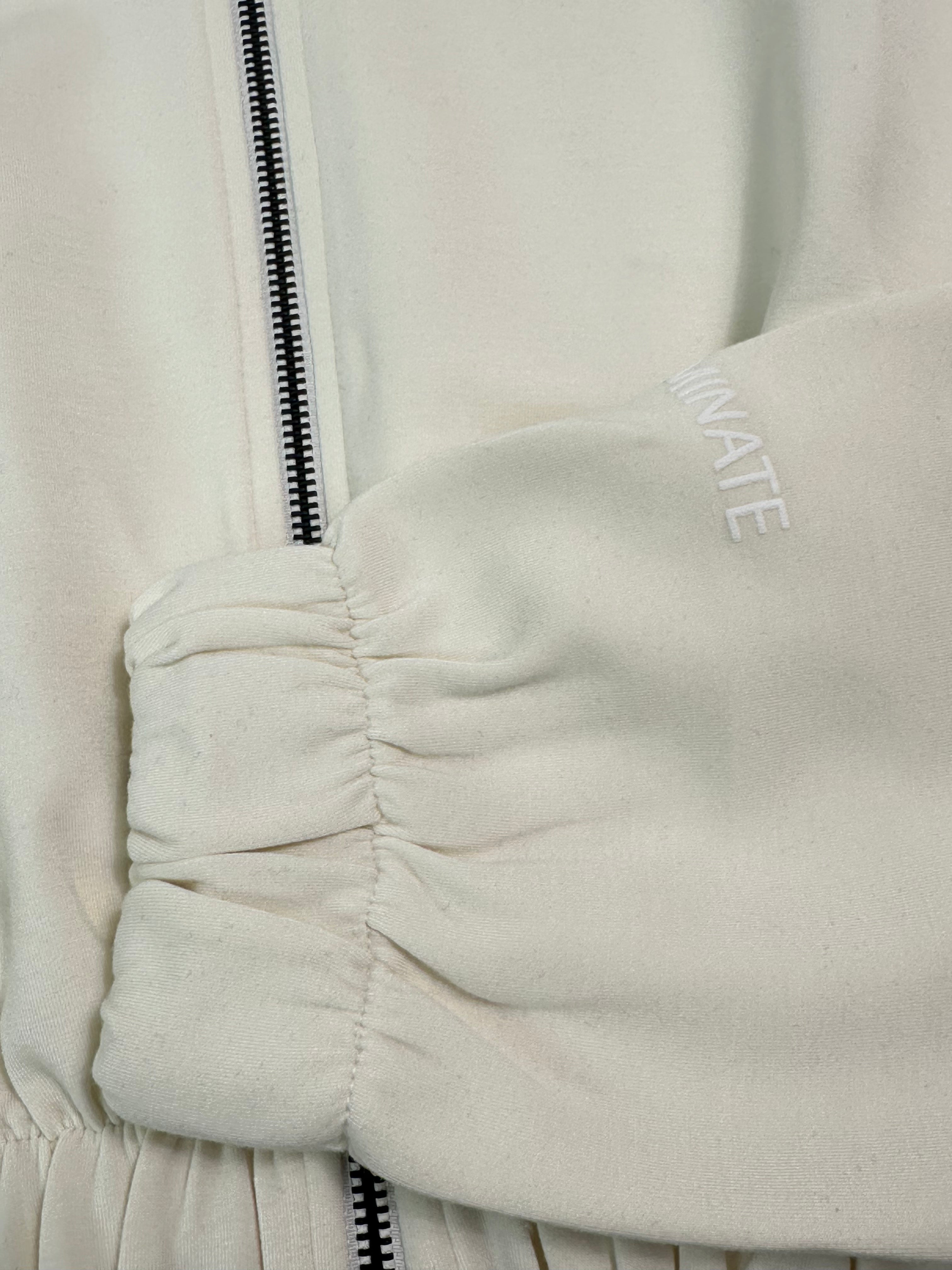 Felpa Off White Con Zip E Cappuccio