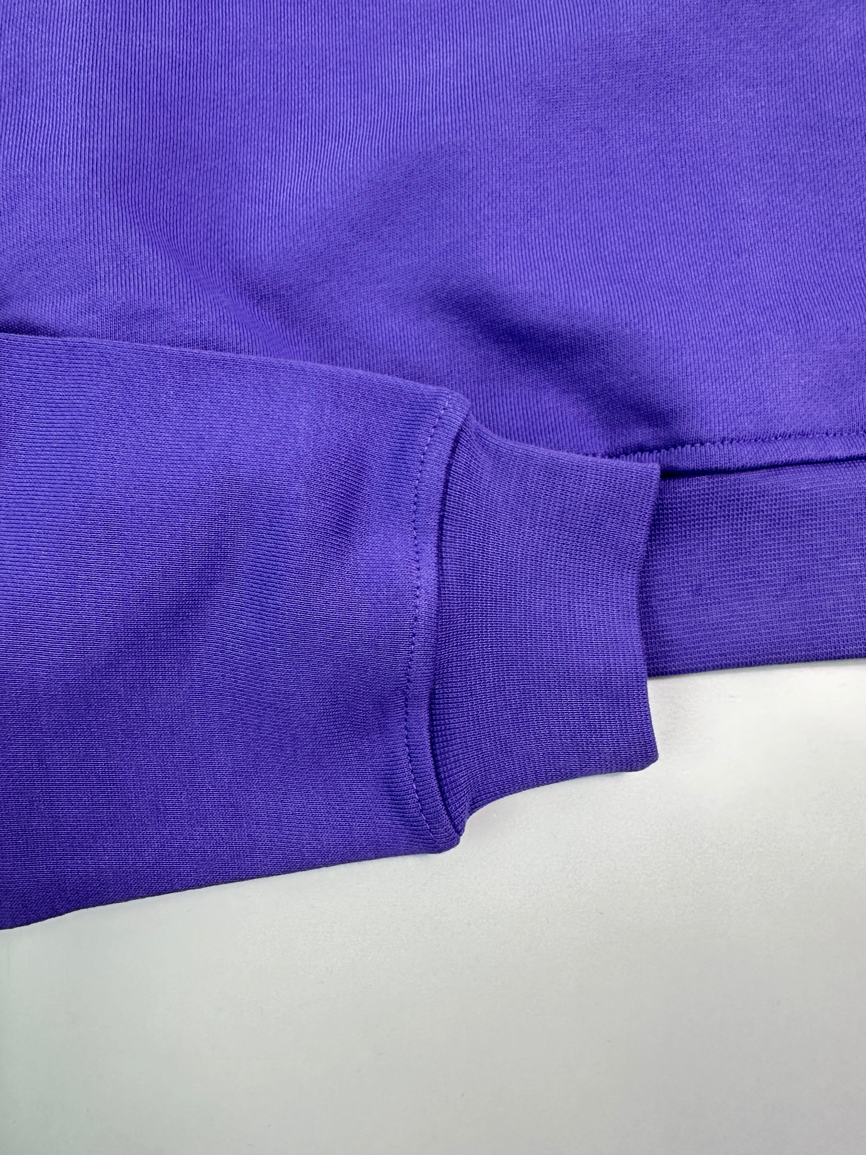 Felpa Crop Girocollo Viola Con Logo In Tono