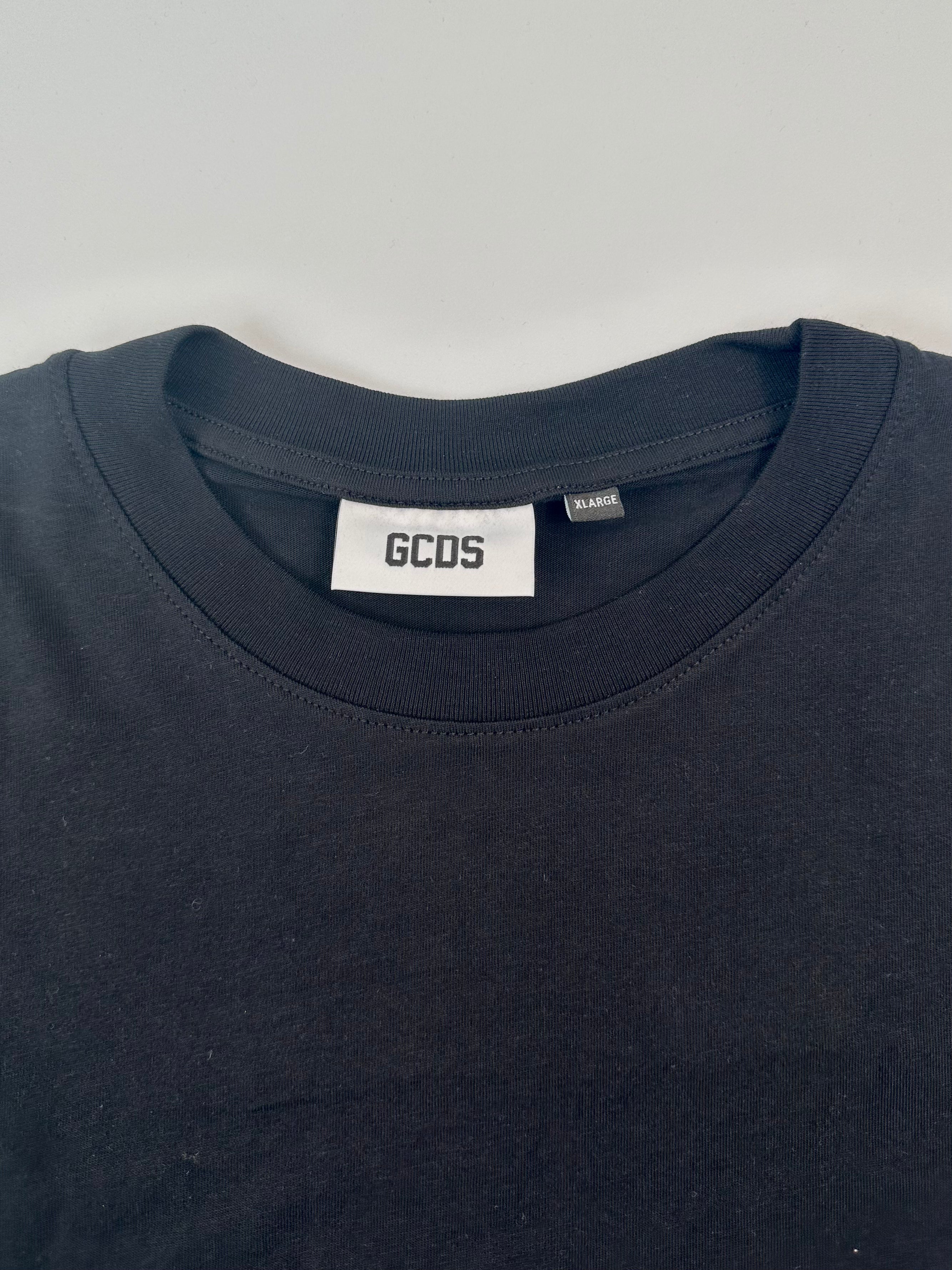 Crop T-Shirt Nera Con Logo Bling