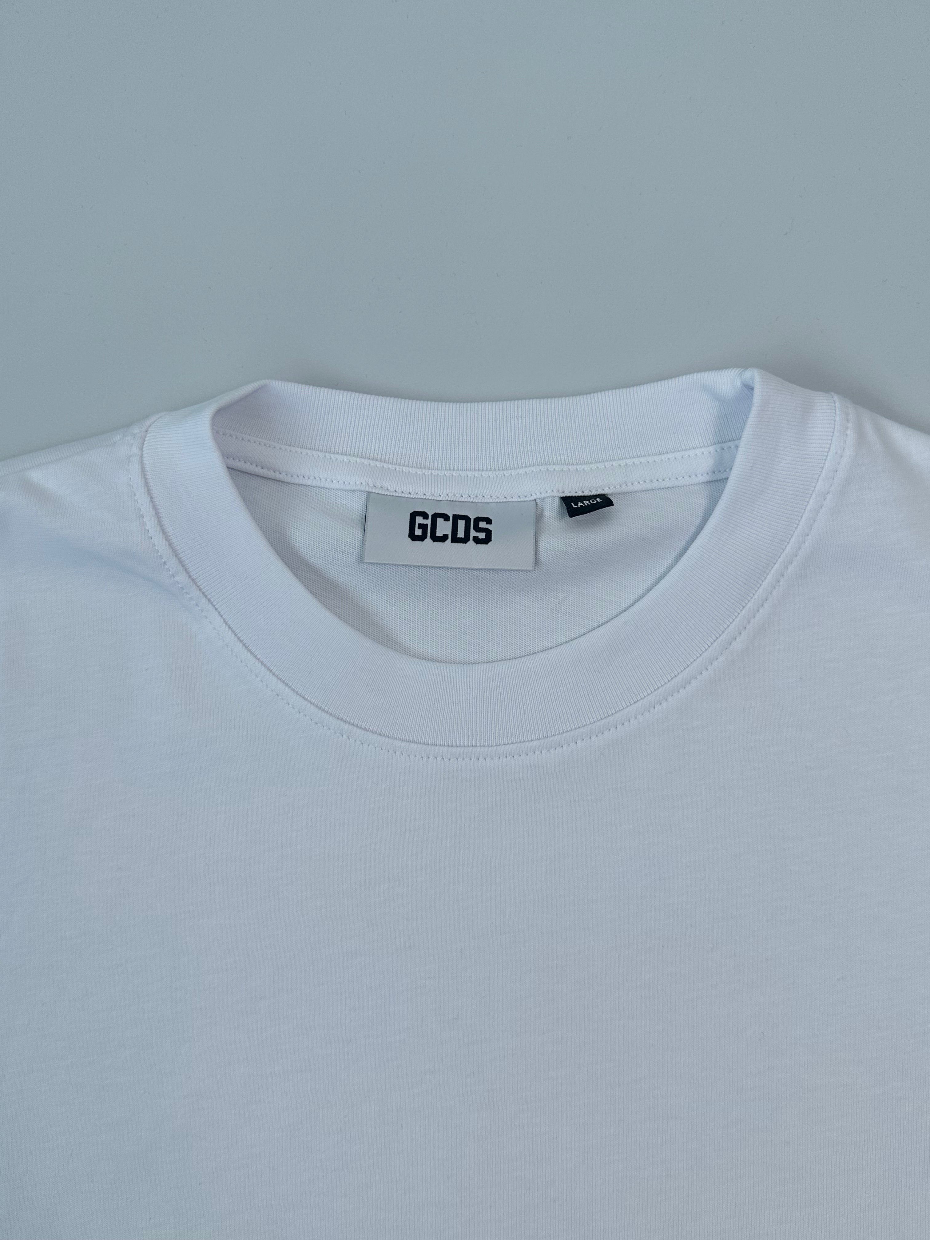 Crop T-Shirt Bianca Con Logo Bling
