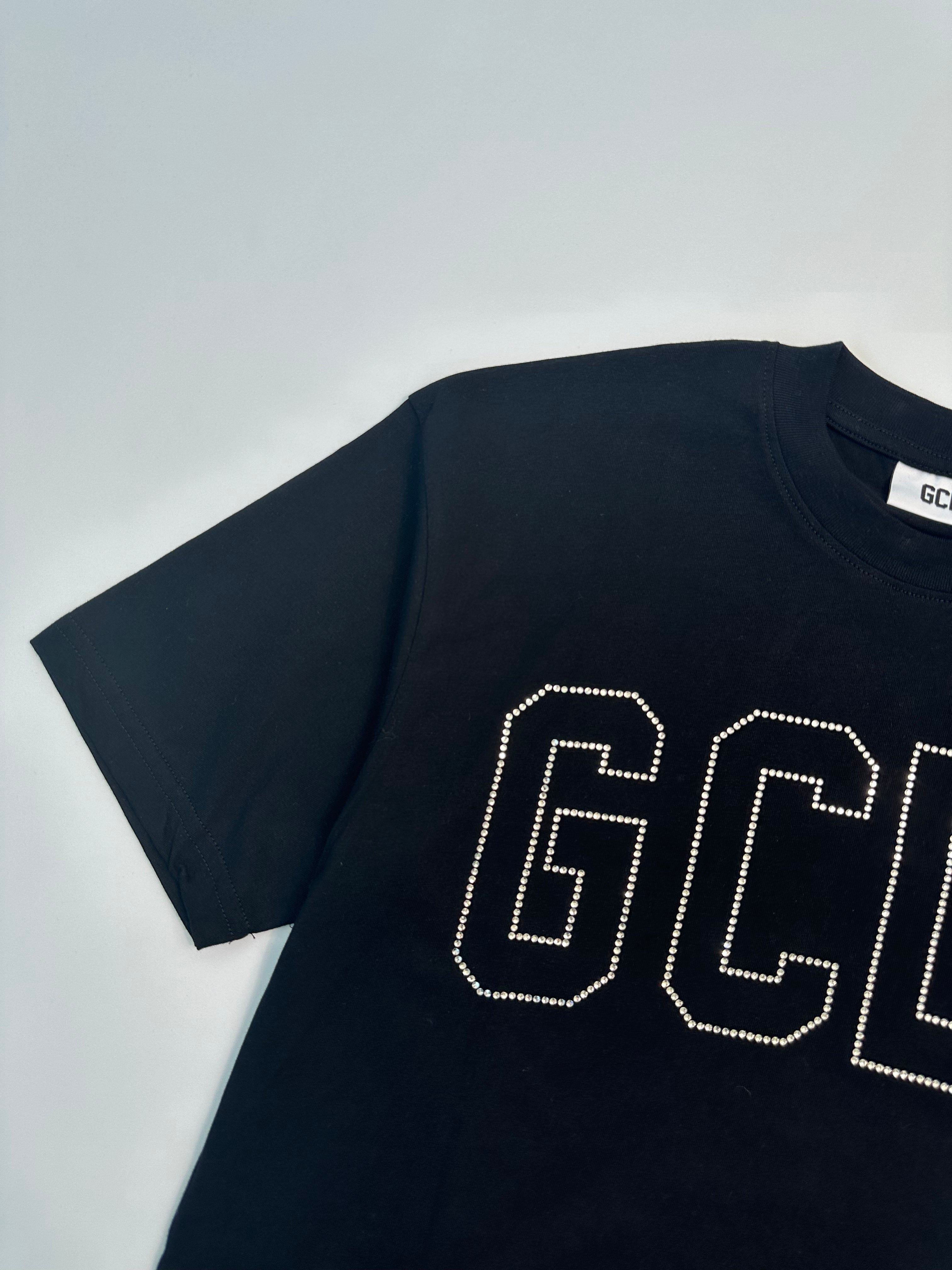 T-Shirt Nera Con Logo Bling