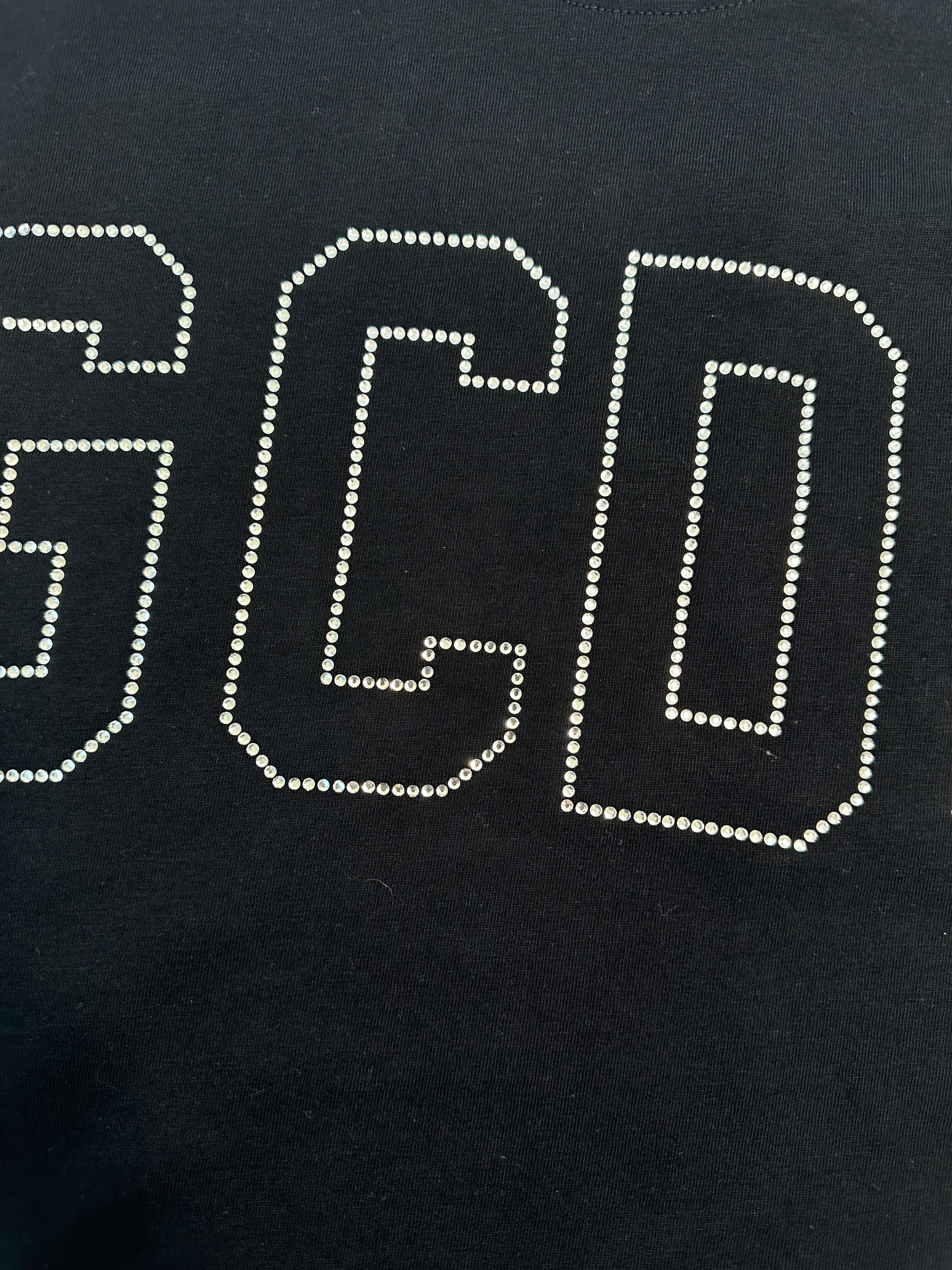 T-Shirt Nera Con Logo Bling