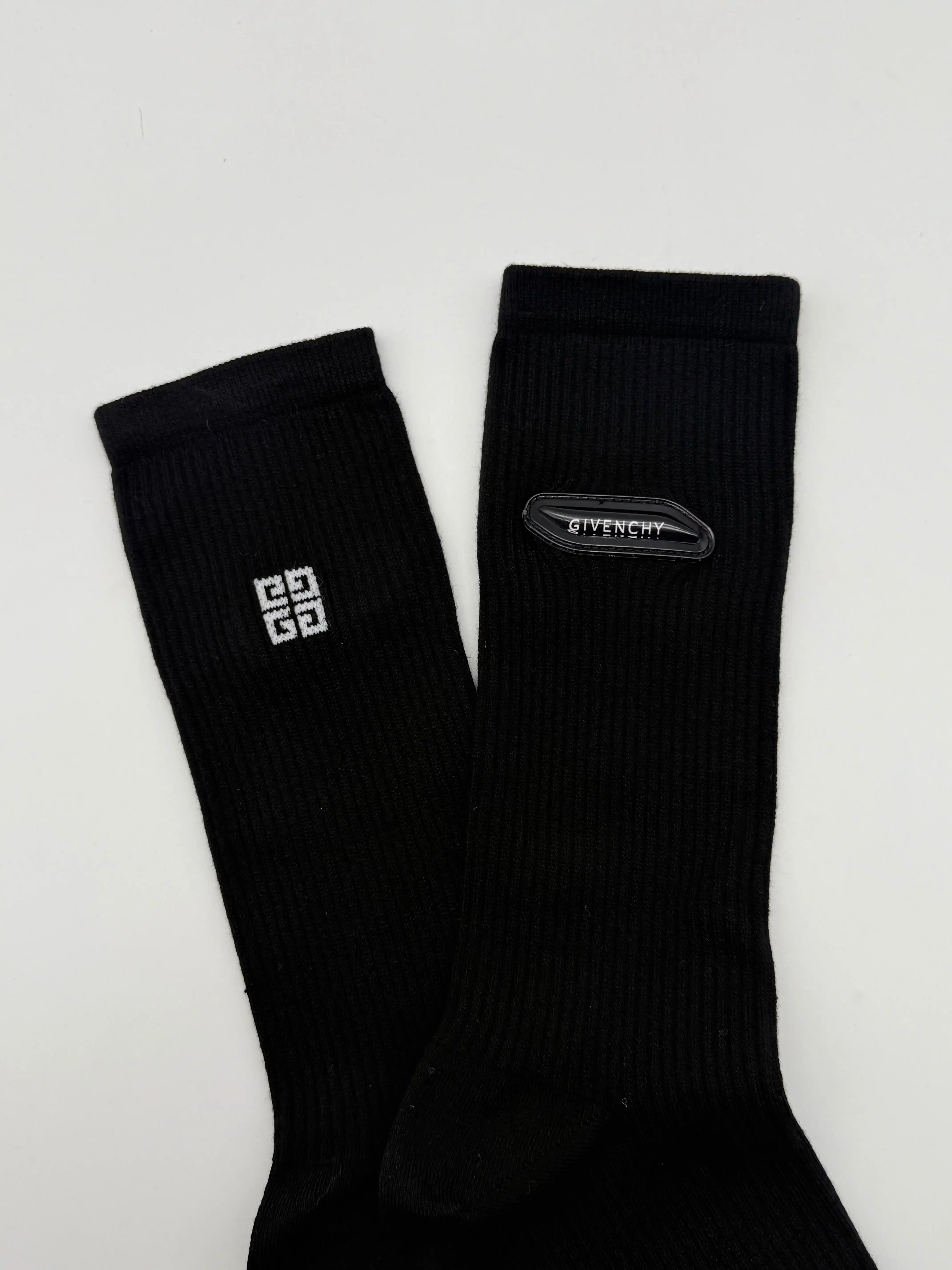 Black Socks With Logo Patch