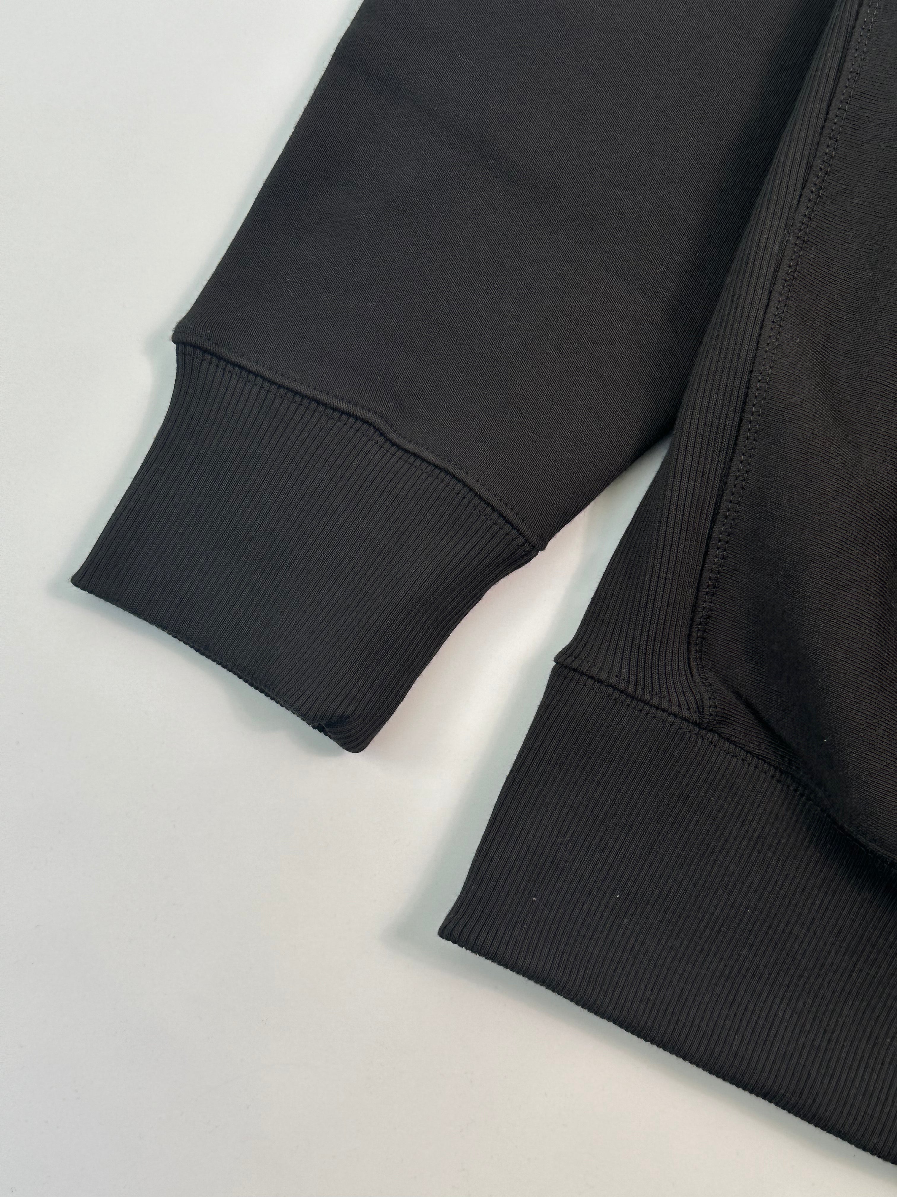 Felpa Girocollo Oversize Nera In Cotone