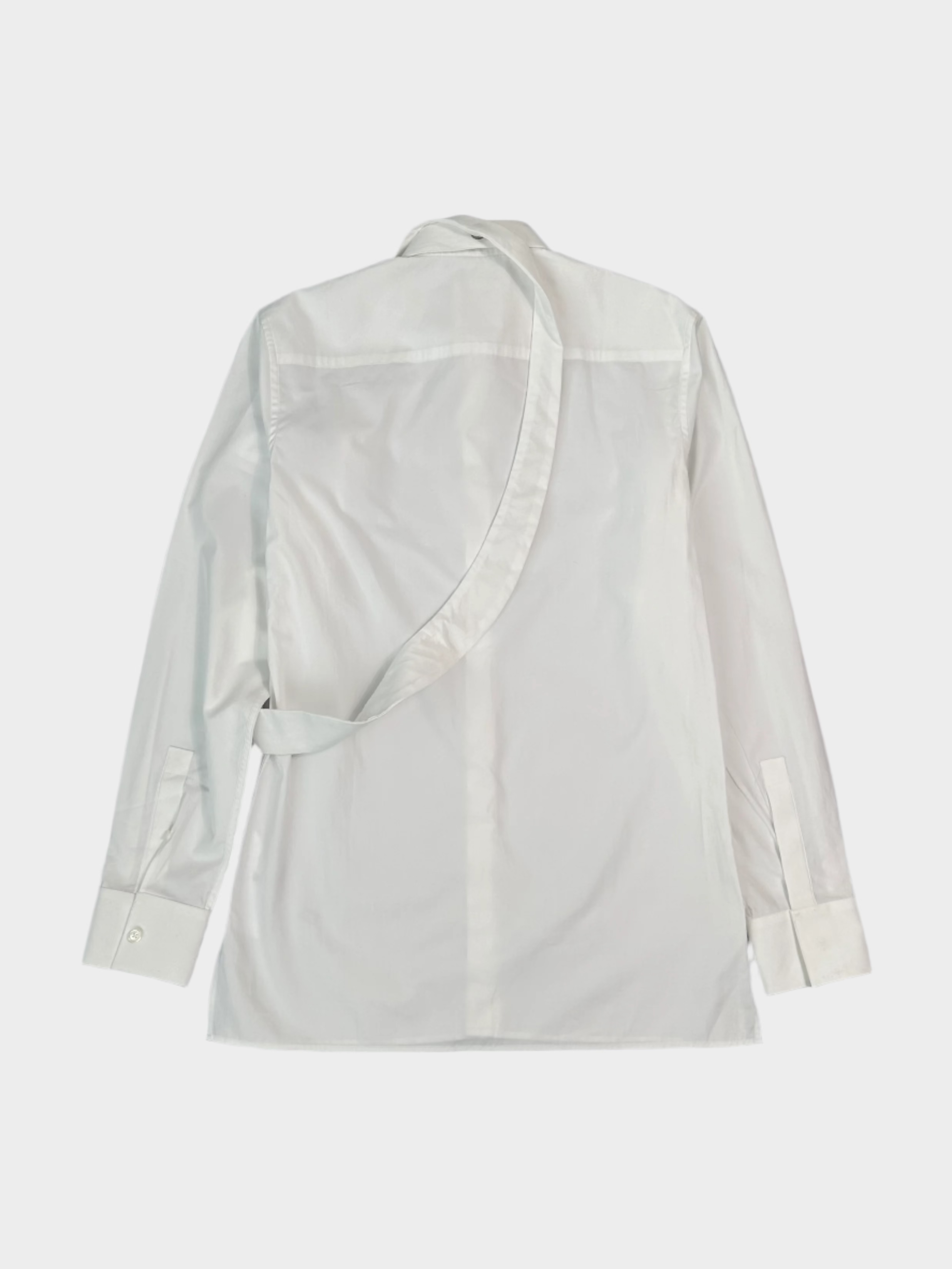 Camicia Bianca Con Fibbia Asimmetrica In Metallo