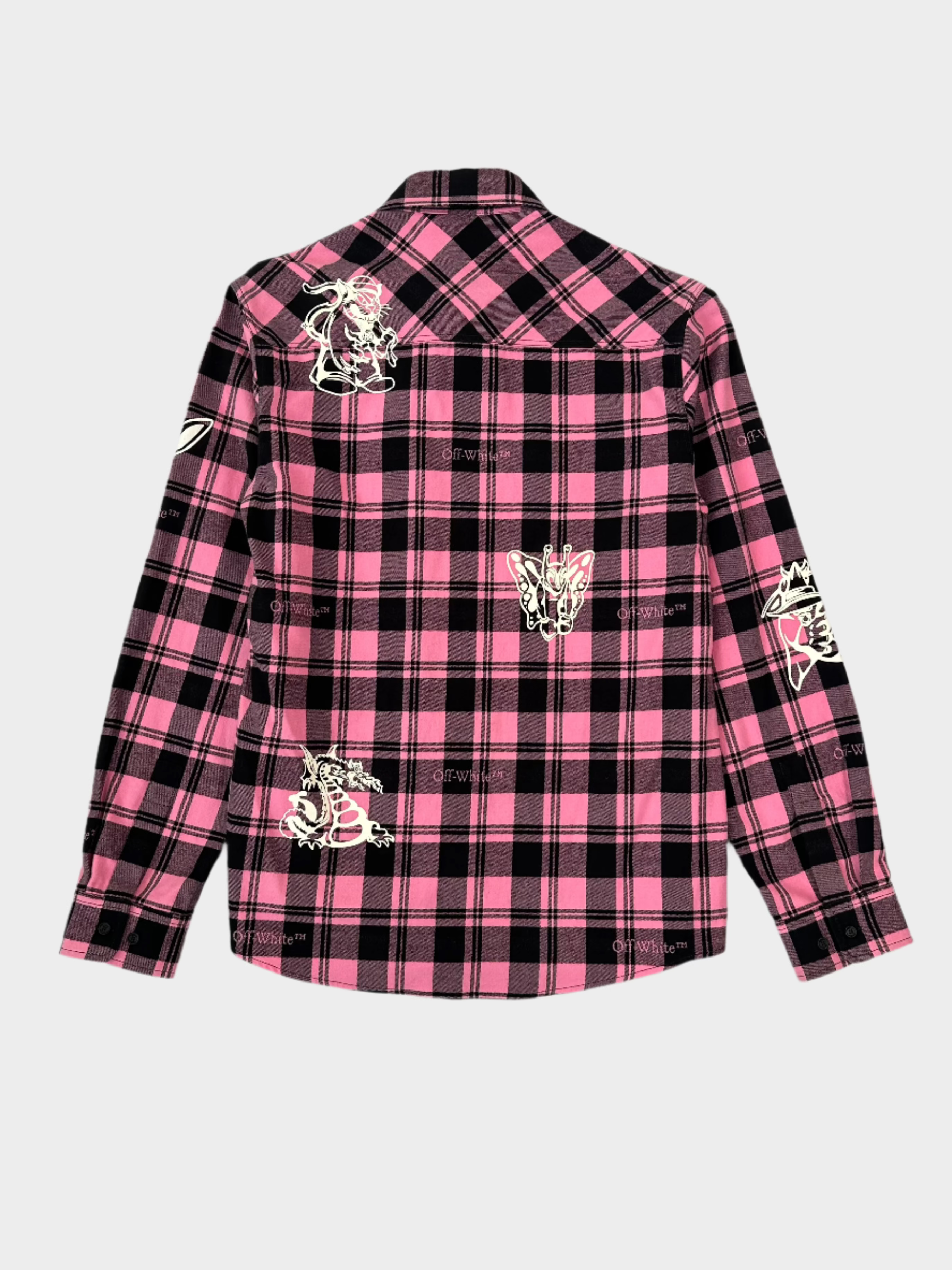 Pink Check Shirt Character Check With Print
