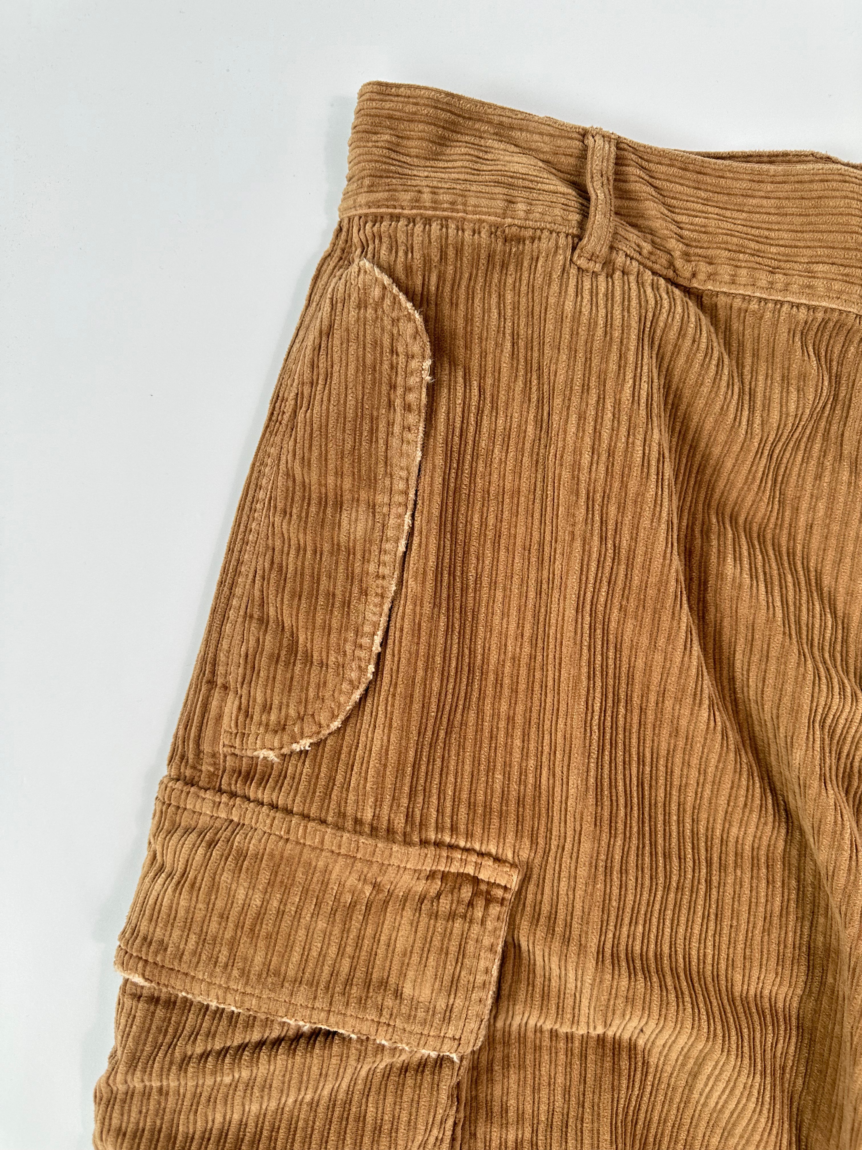 Pantaloni Cargo In Velluto A Coste